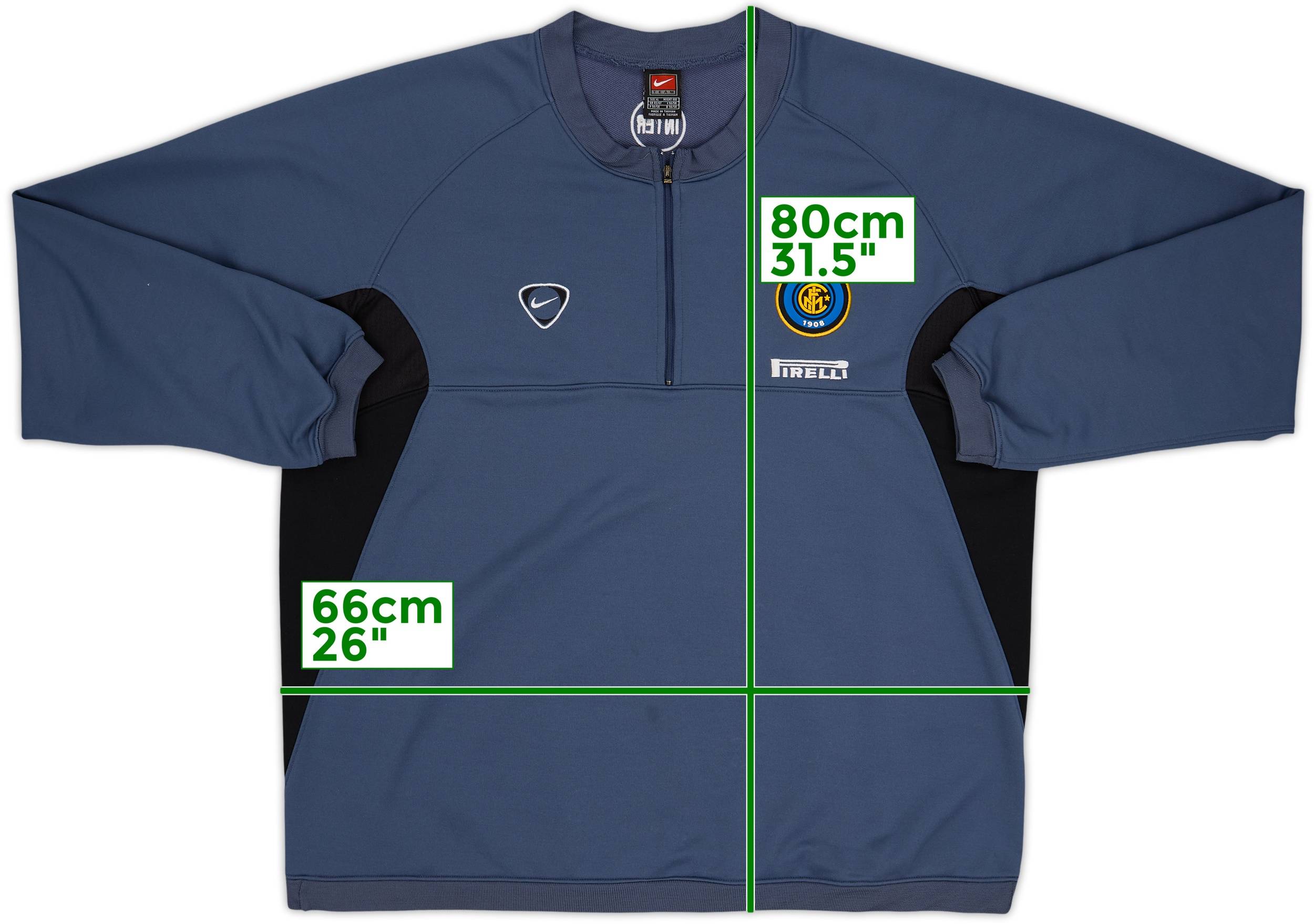 2000-01 Inter Milan Nike 1/4 Zip Sweat Top - 7/10 - (XL)