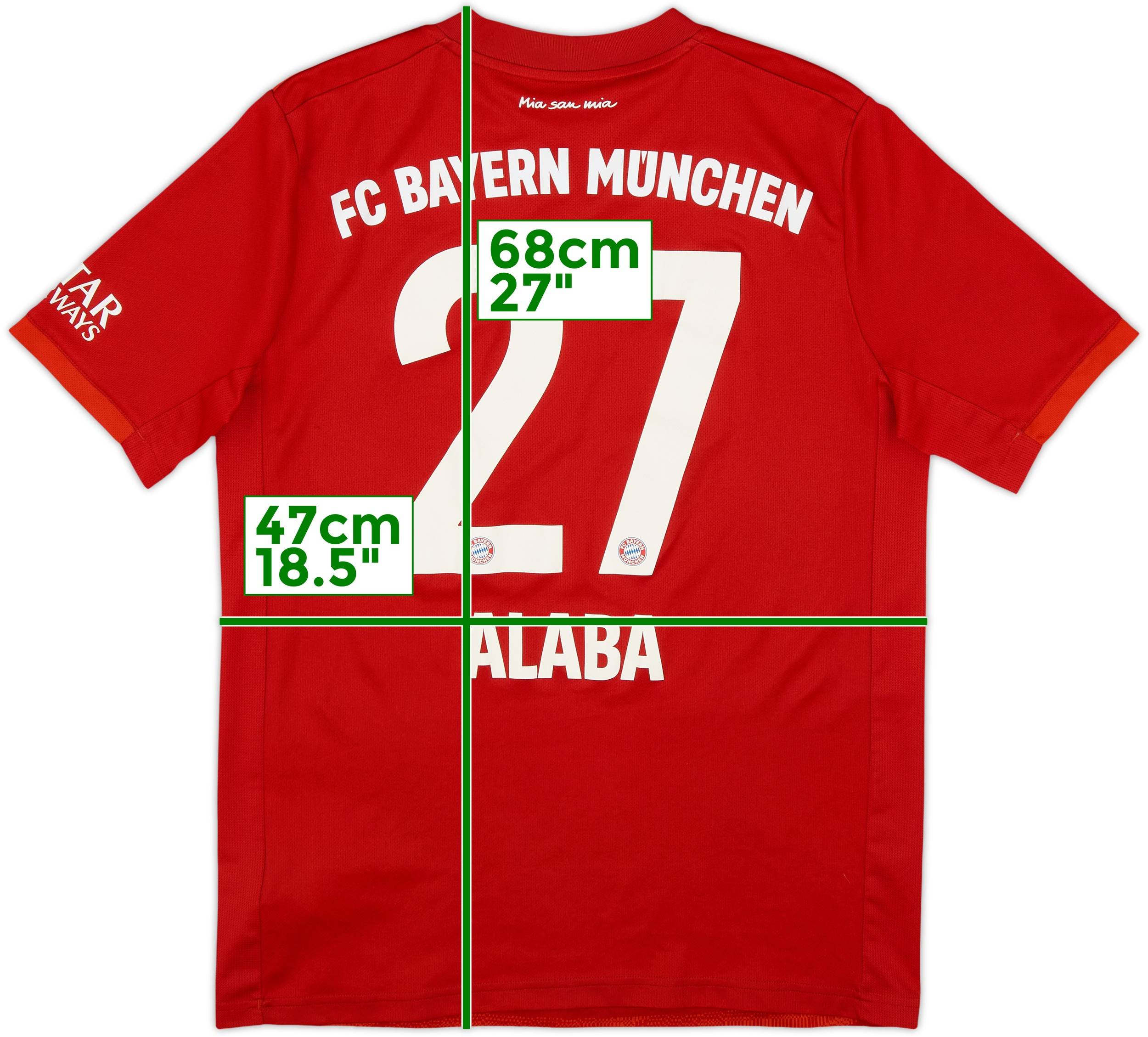2019-20 Bayern Munich Home Shirt Alaba #27 - 7/10 - (XL.Boys)
