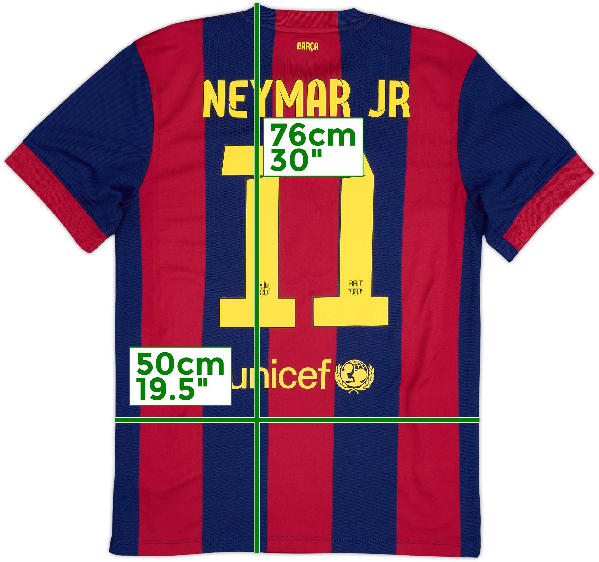 2014-15 Barcelona Home Shirt Neymar Jr #11 - 9/10 - (M)