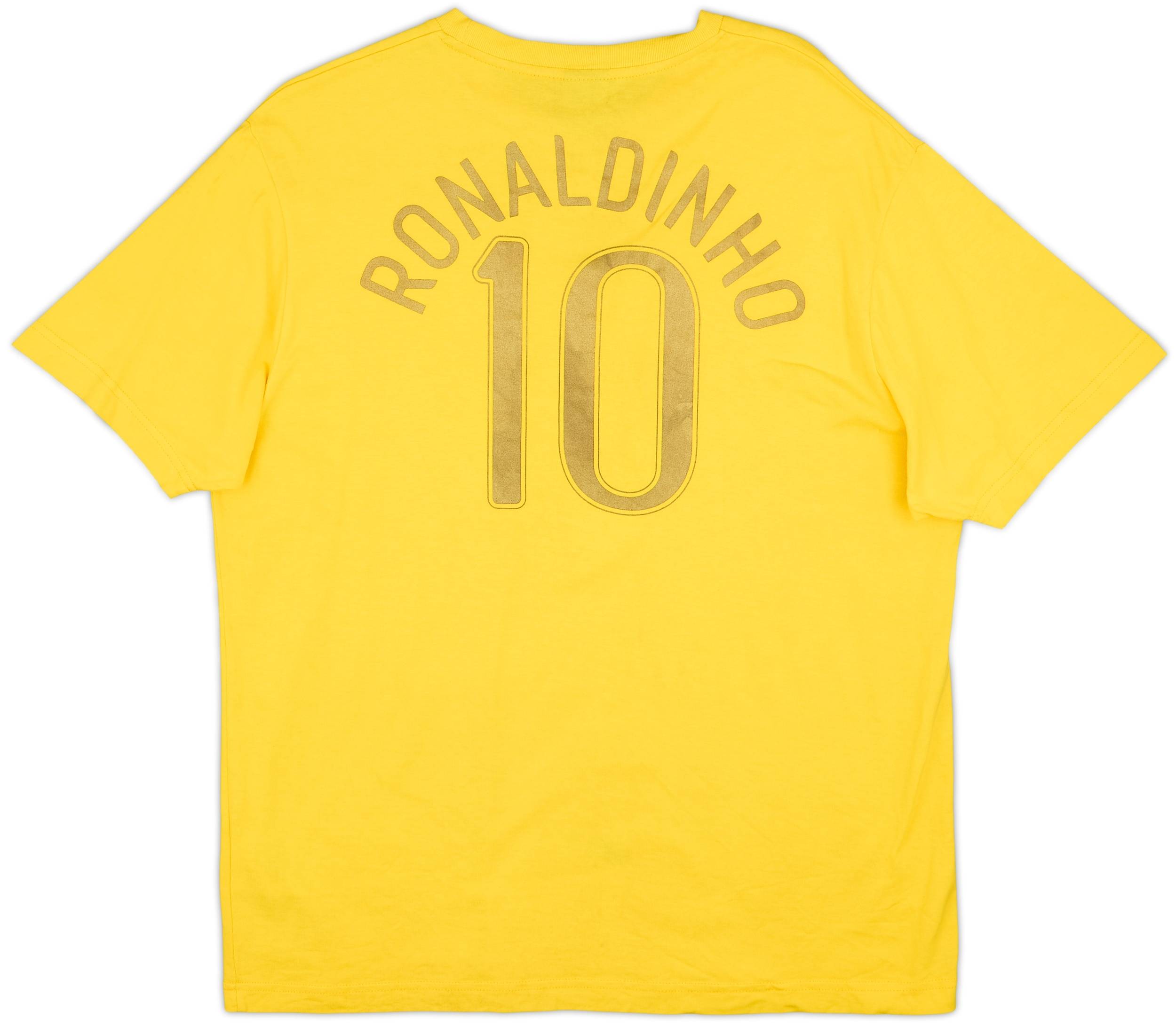 2006-07 Brazil Nike Graphic Tee Ronaldinho #10 - 7/10 - (L)