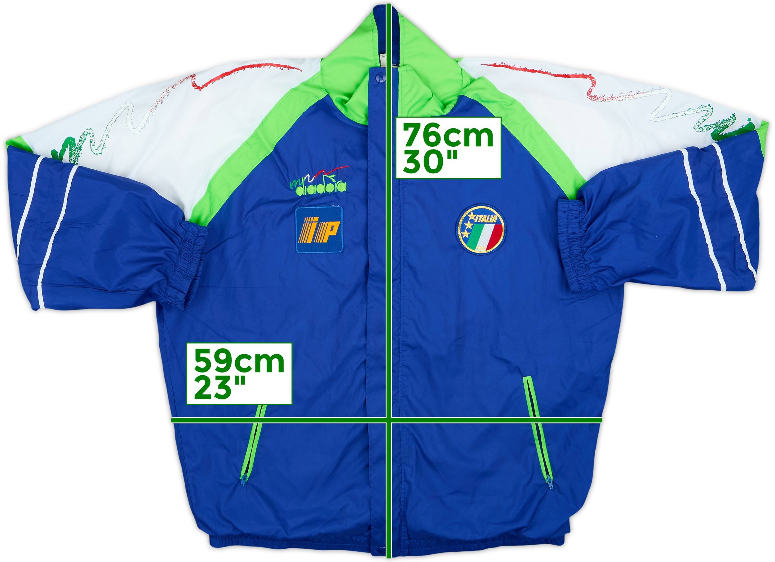 1990-92 Italy Diadora Hooded Rain Jacket - 8/10 - (M)
