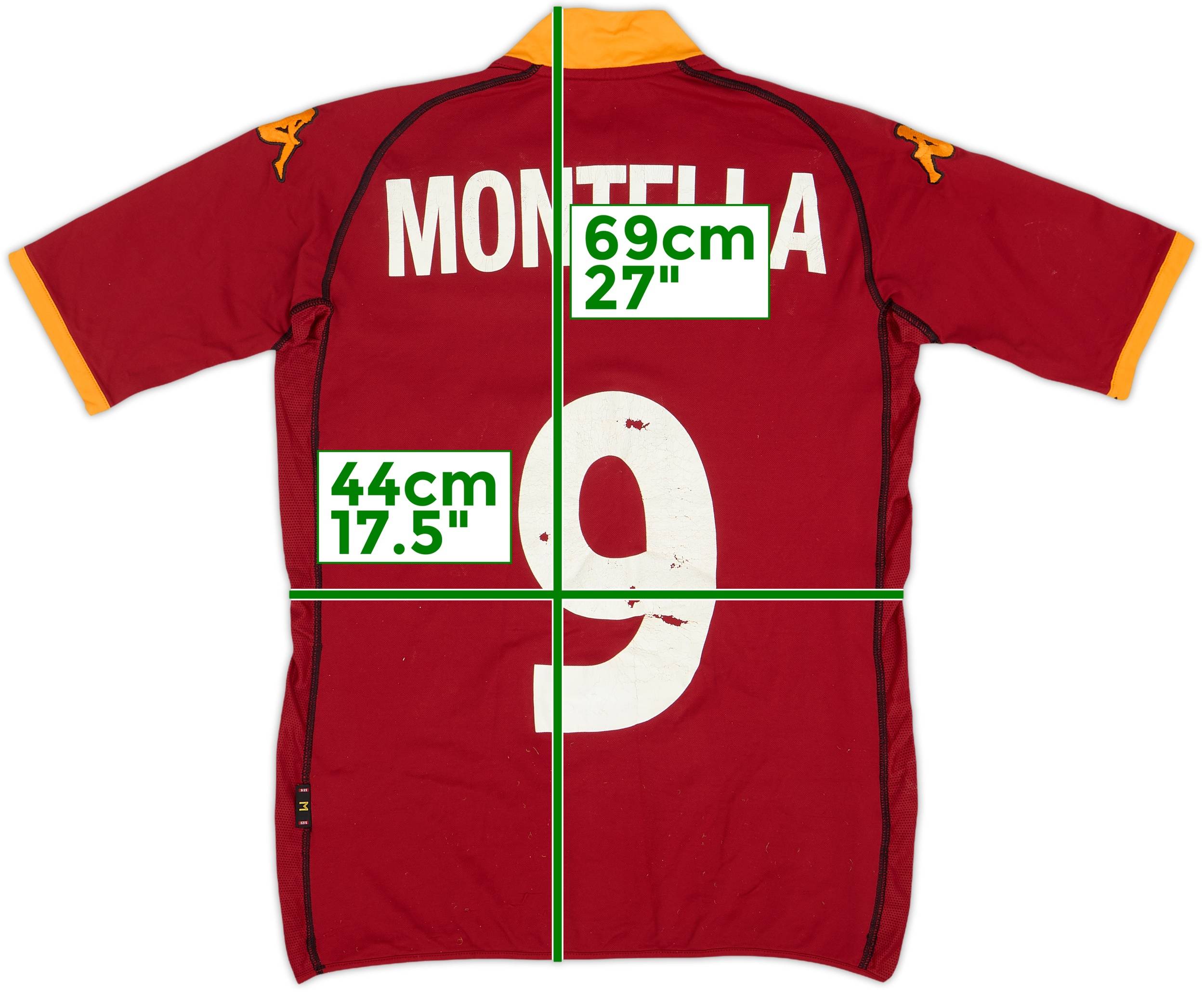 2002-03 Roma Home Shirt Montella #9 - 5/10 - (M)
