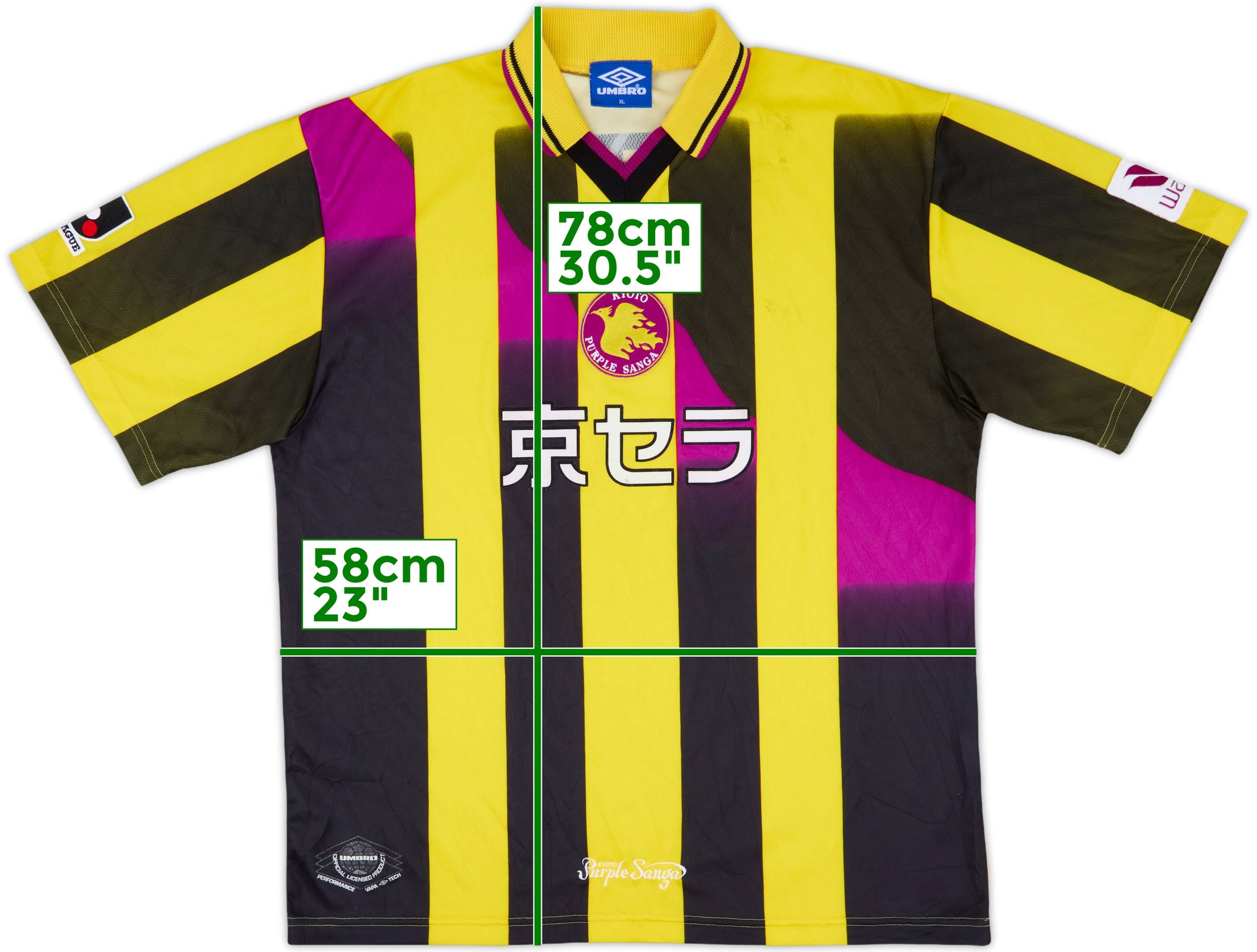 97/98 90's UMBRO 京都パープルサンガ ユニフォーム ゲームシャツ 1997-98 Kyoto Purple Sanga Away Shirt - 7/10 - (XL)