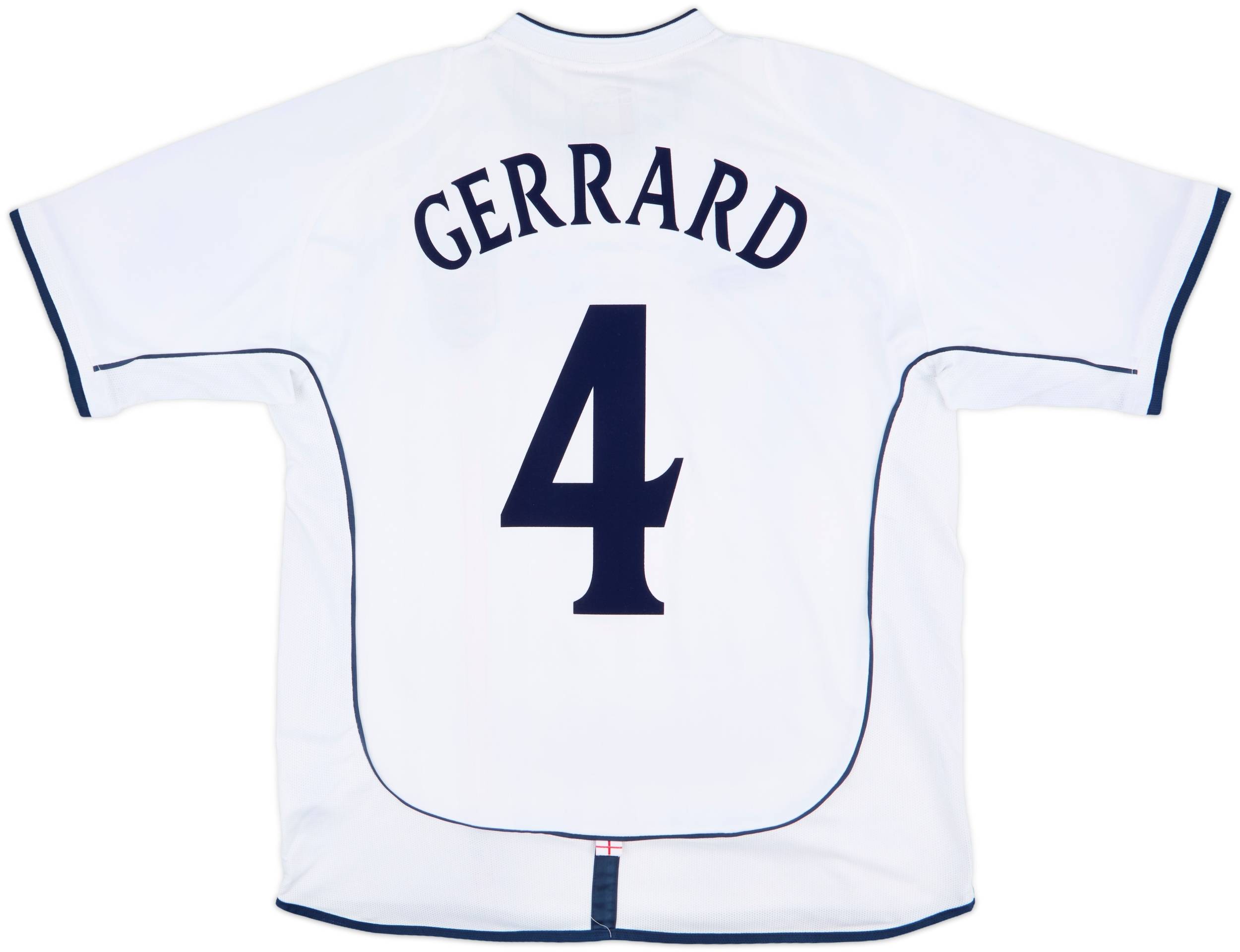 イングランド代表 GERRARD 4番 シャツ 2007-09 England Home Shirt Gerrard #4 - 6/10 - (L)
