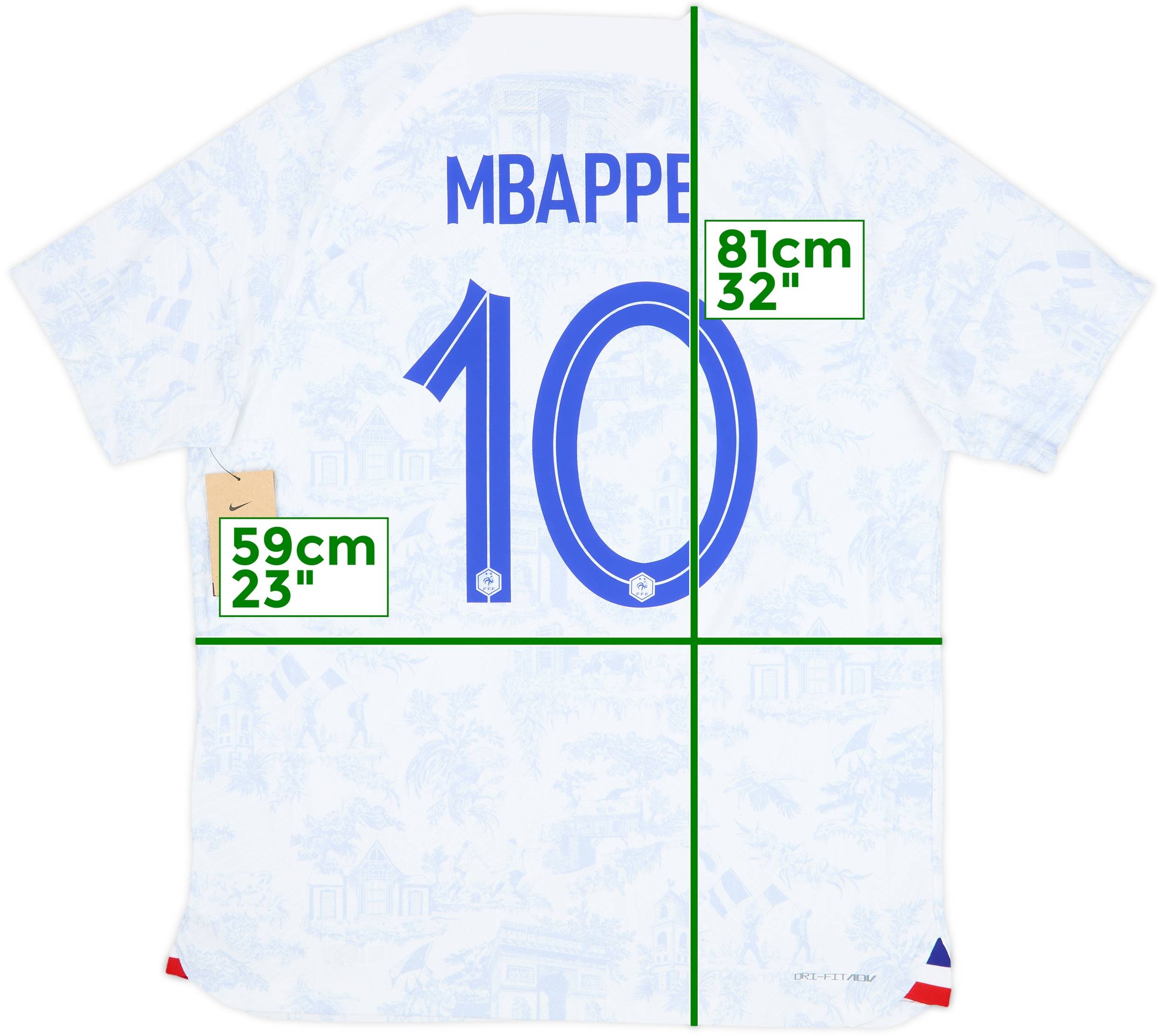2022-23 France Authentic Away Shirt Mbappe #10 (XL)