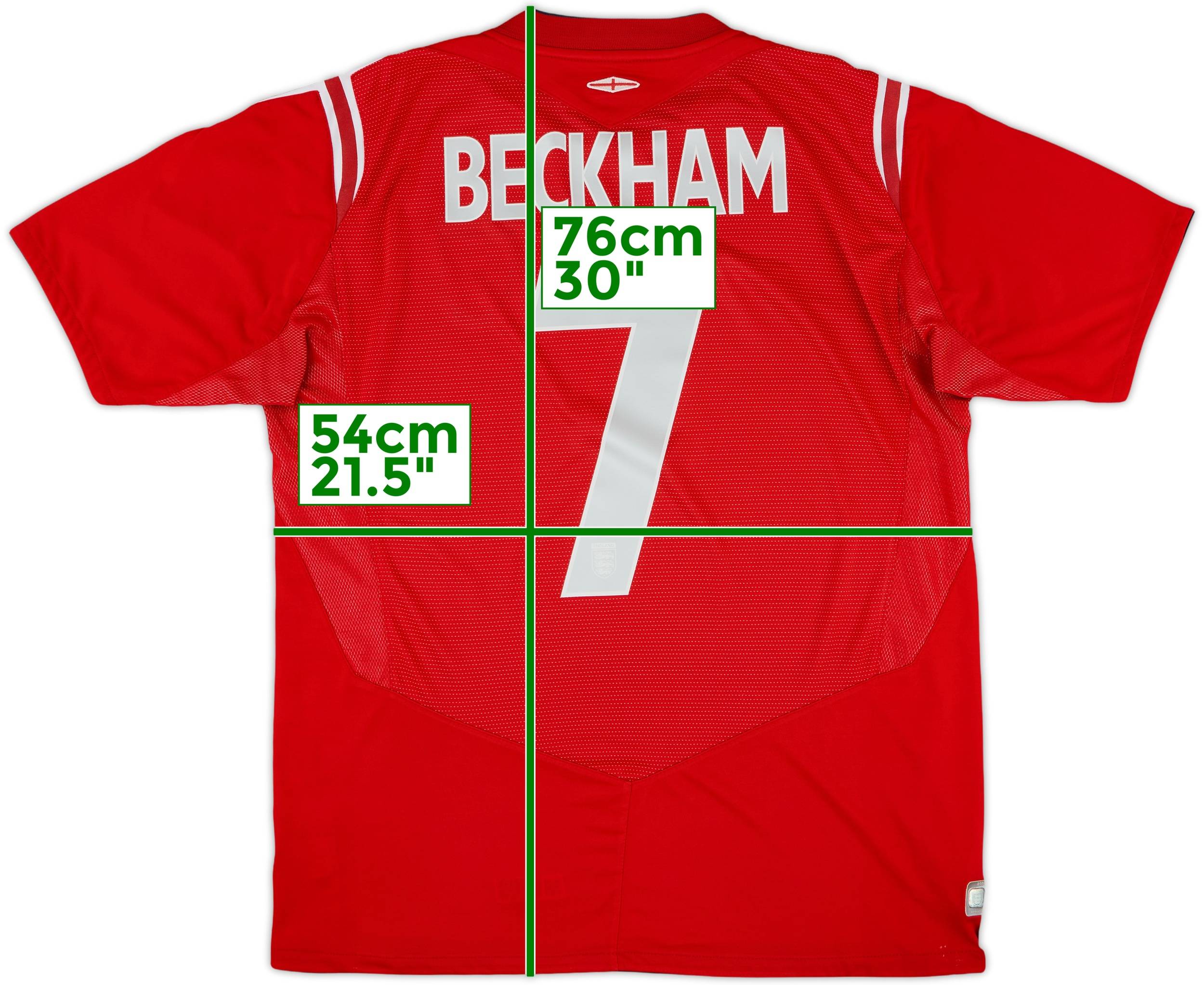 2004-06 England Away Shirt Beckham #7 - 6/10 - (L)