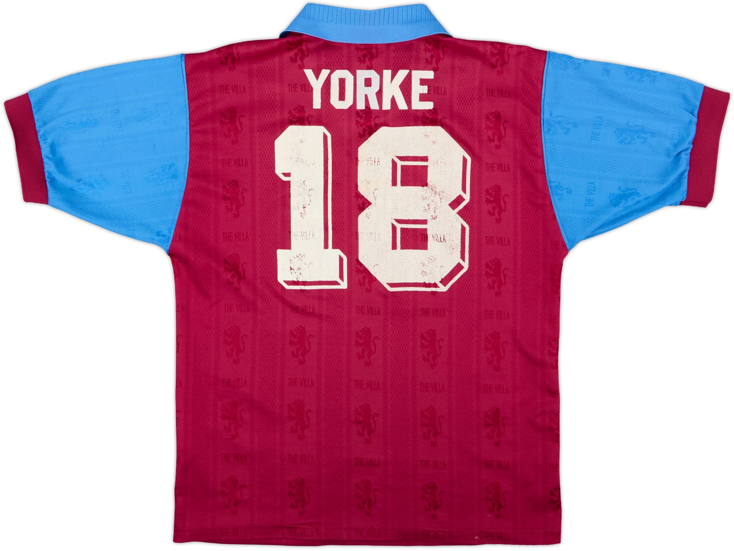 1995-97 Aston Villa Home Shirt Yorke #18 - 6/10 - (S)