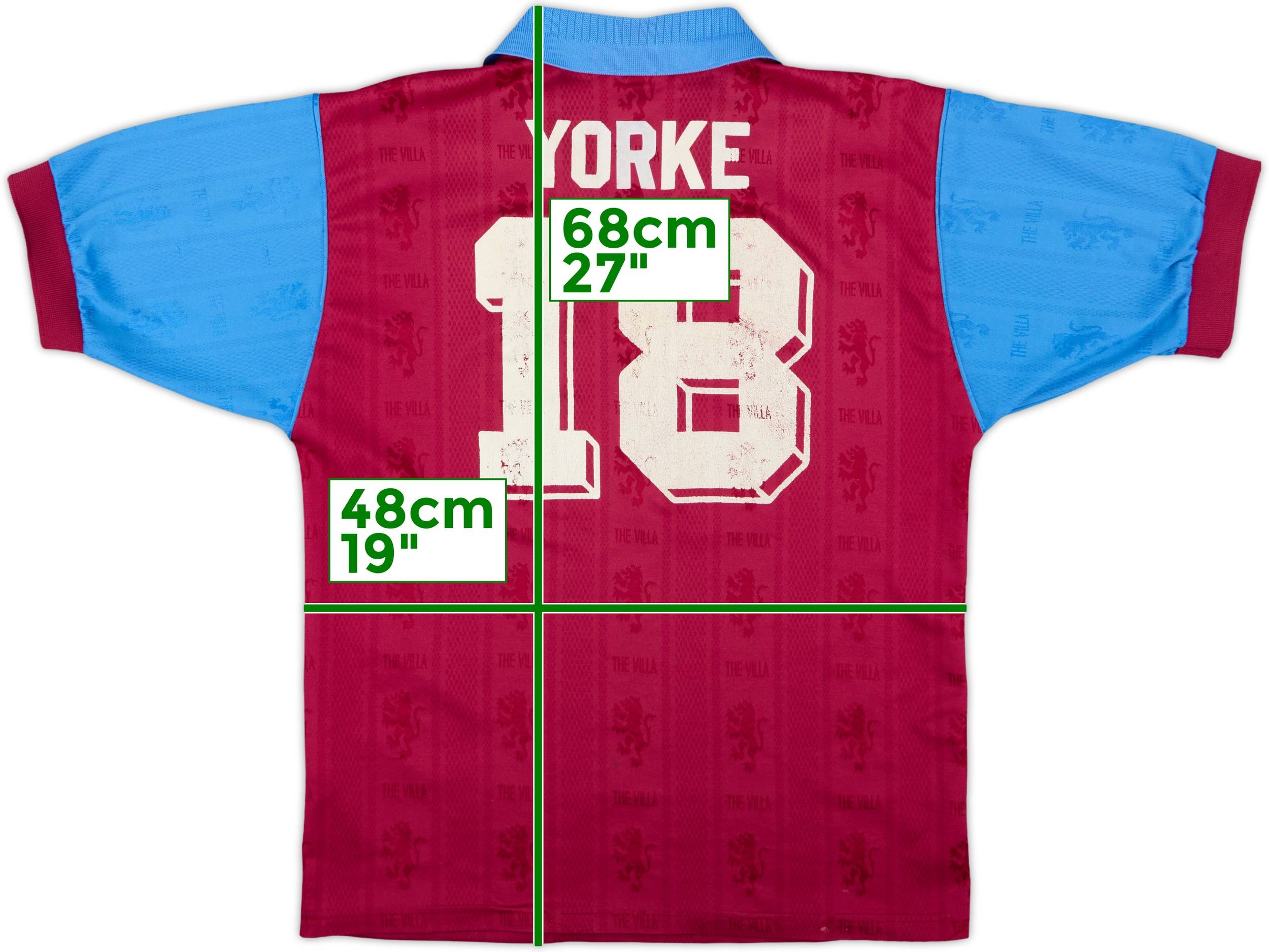 1995-97 Aston Villa Home Shirt Yorke #18 - 6/10 - (S)