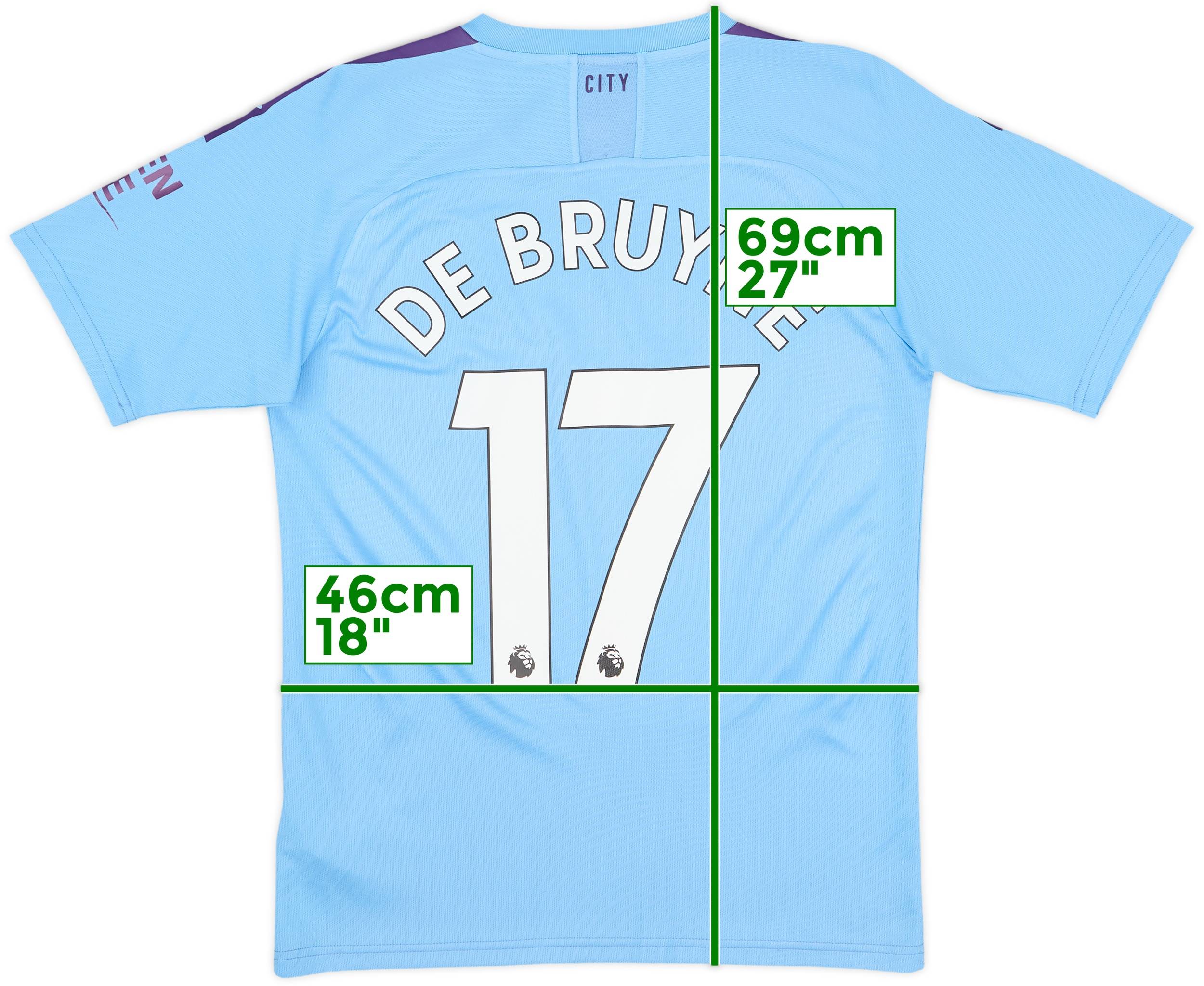 19-20 Manchester City デブライネ #17 2019-20 Manchester City Home Shirt De Bruyne #17 - 8/10 - (S)