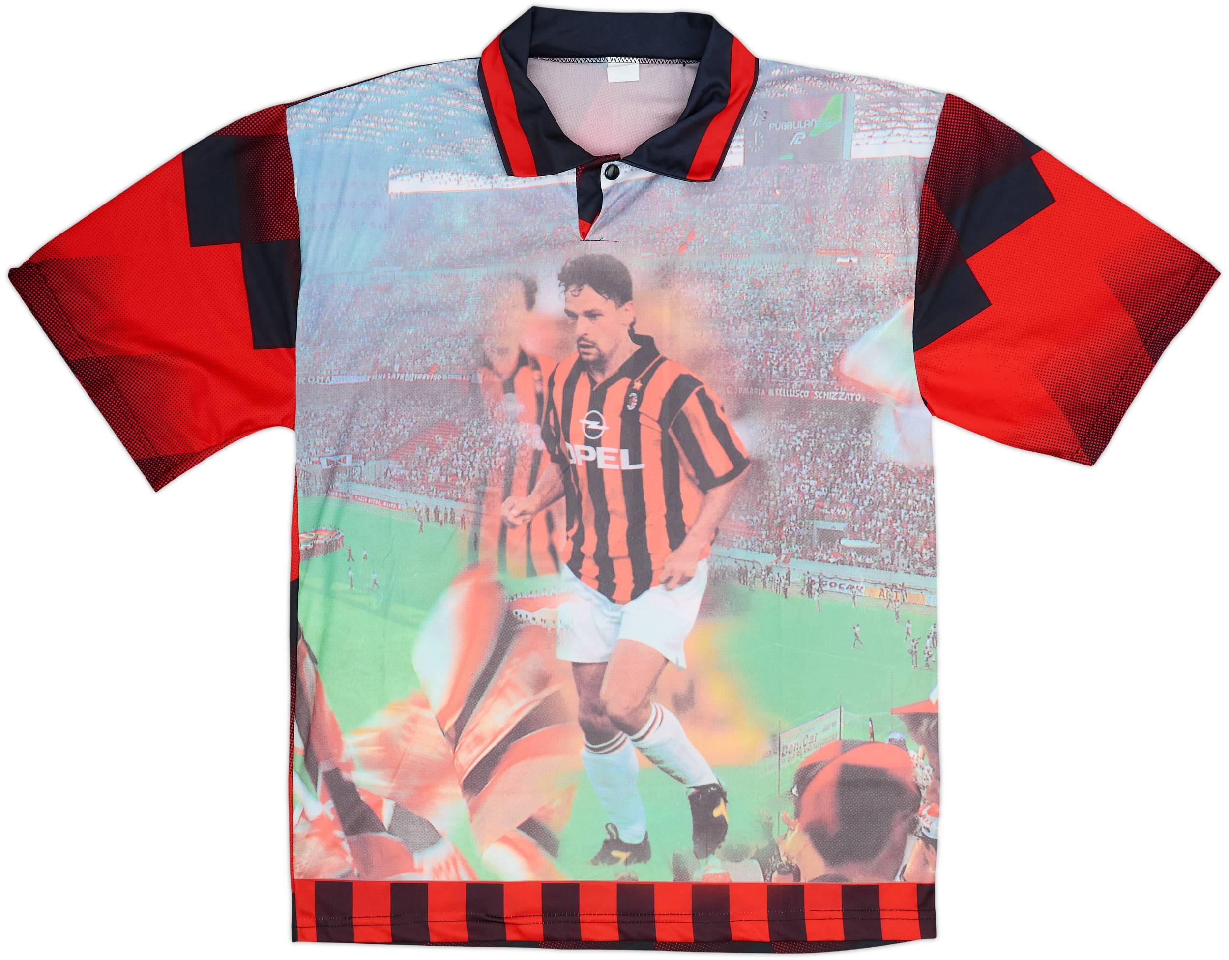 Milan様 1996-97 AC Milan Graphic Shirt R.Baggio #18 - 8/10 - (L)