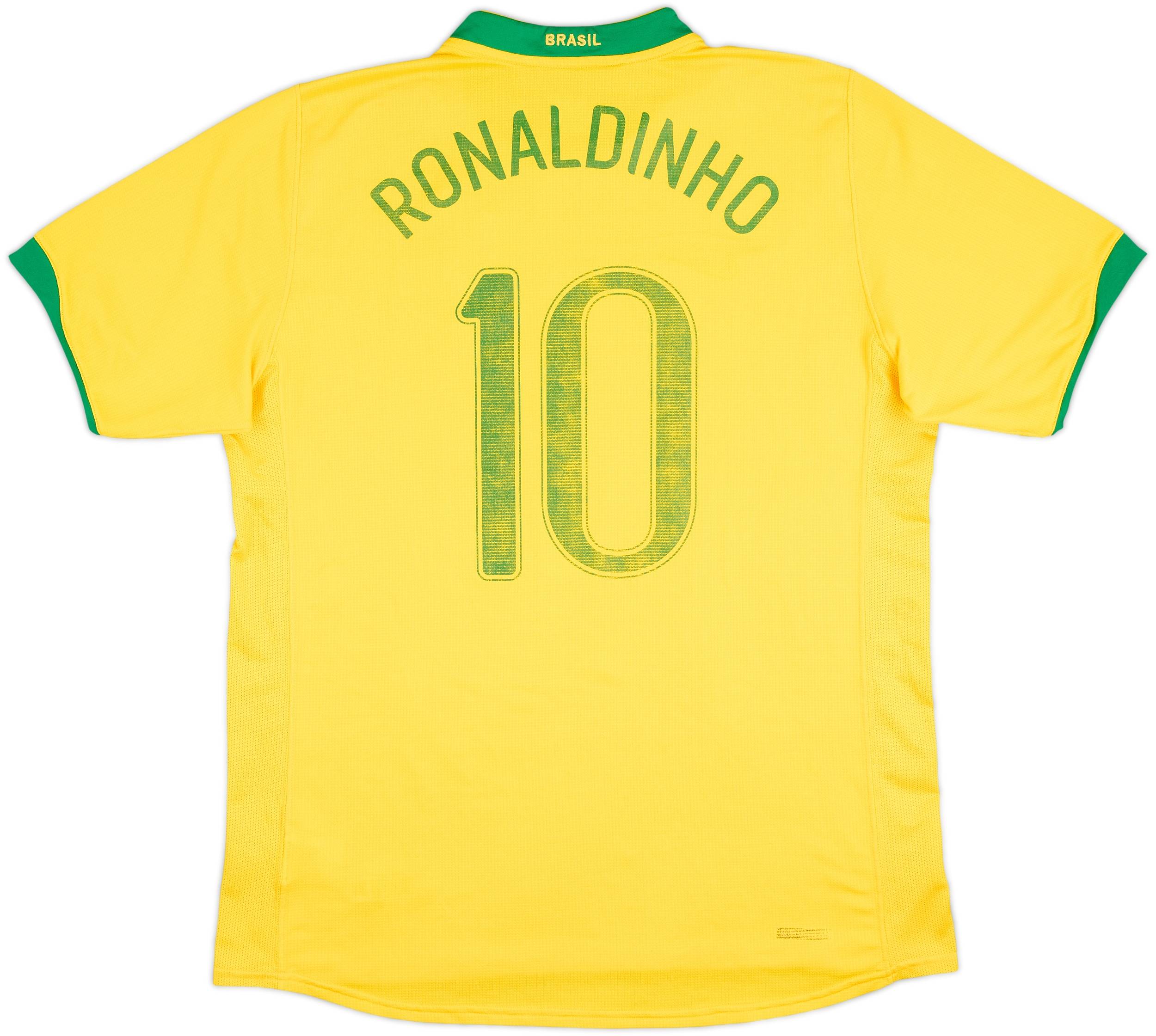 2006-08 Brazil Home Shirt Ronaldinho #10 - 5/10 - (L)