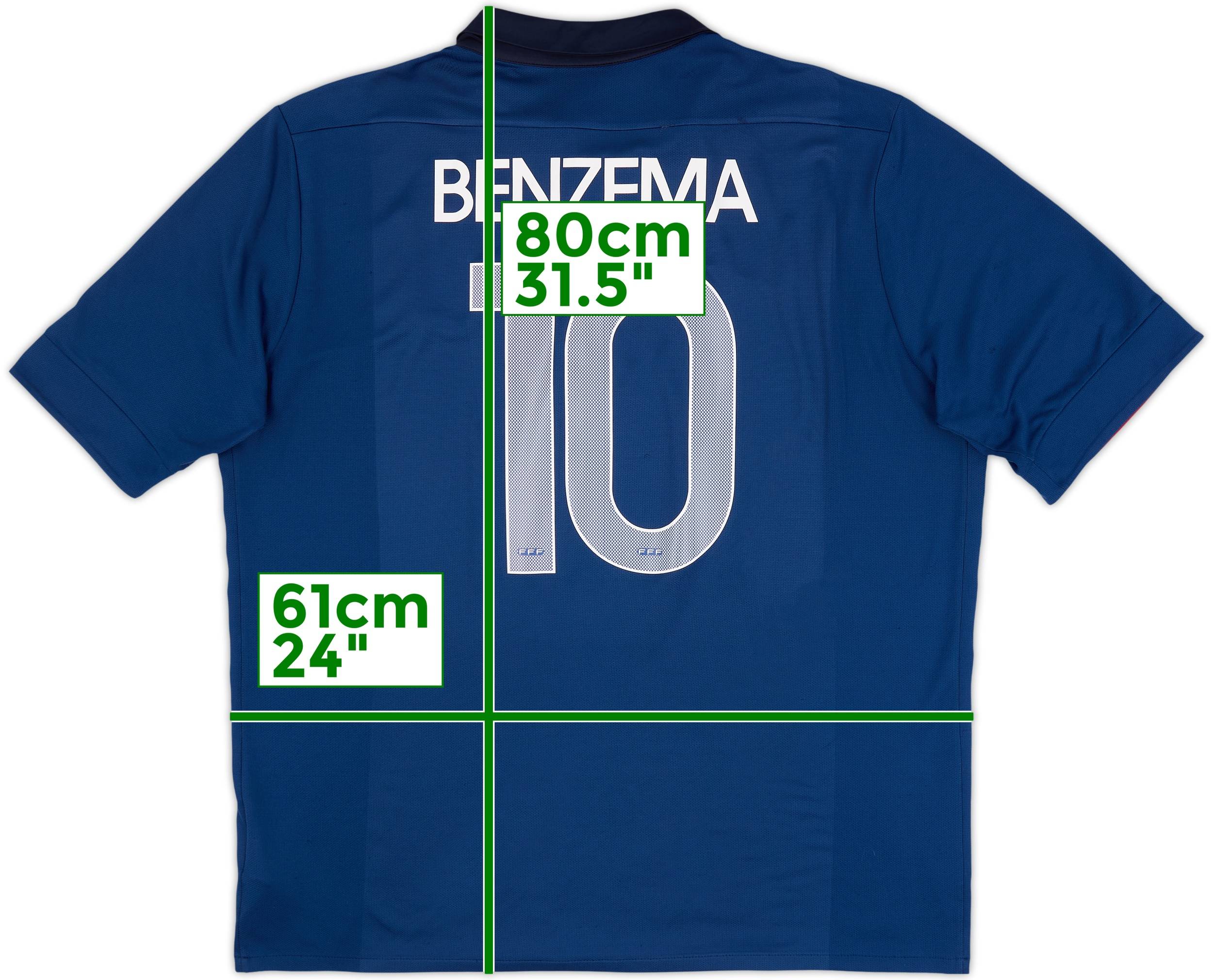 フランス代表 BENZEMA 10 シャツ 2011-12 France Home Shirt Benzema #10 - 7/10 - (XL)