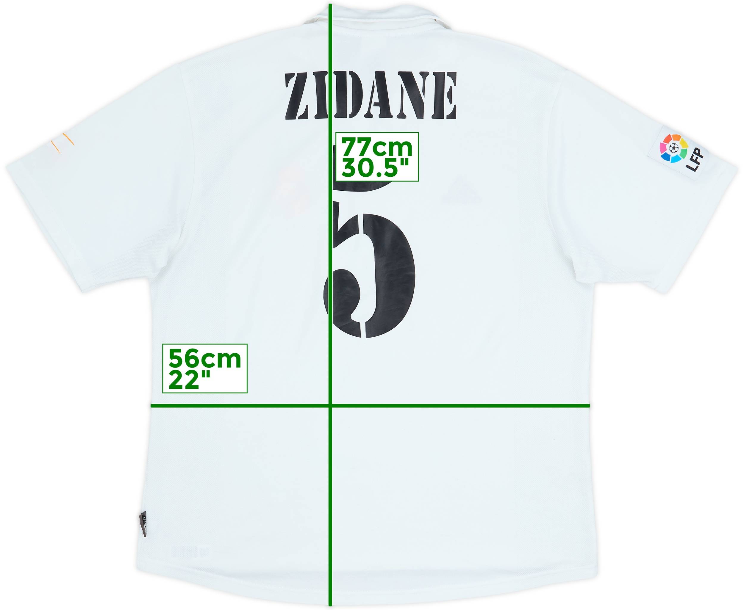 2001 Real Madrid Home Shirt Zidane #5 - 6/10 - (L)