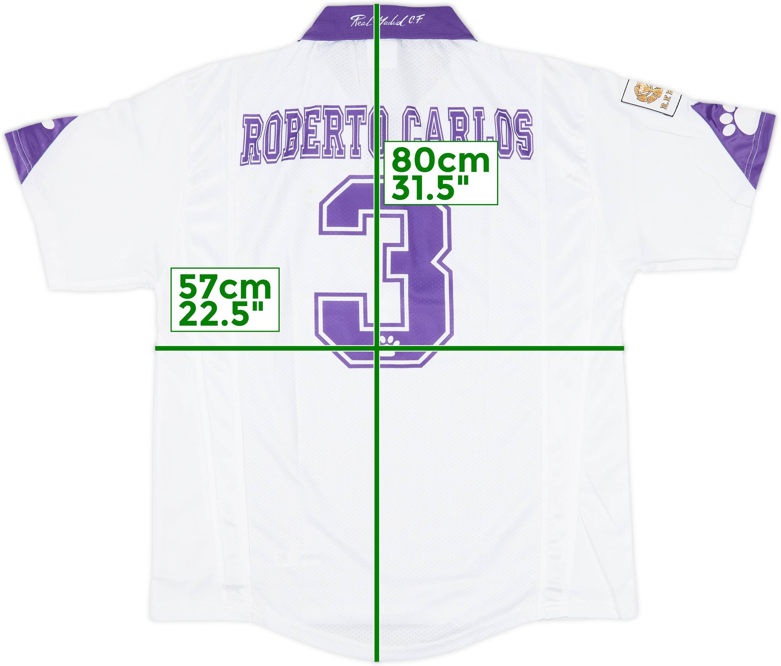 応援グッズ KELME REAL MADRID #3 ROBERTO CARLOS 9798 Maillot REAL MADRID ROBERTO CARLOS n°3 vintage KELME TEKA
