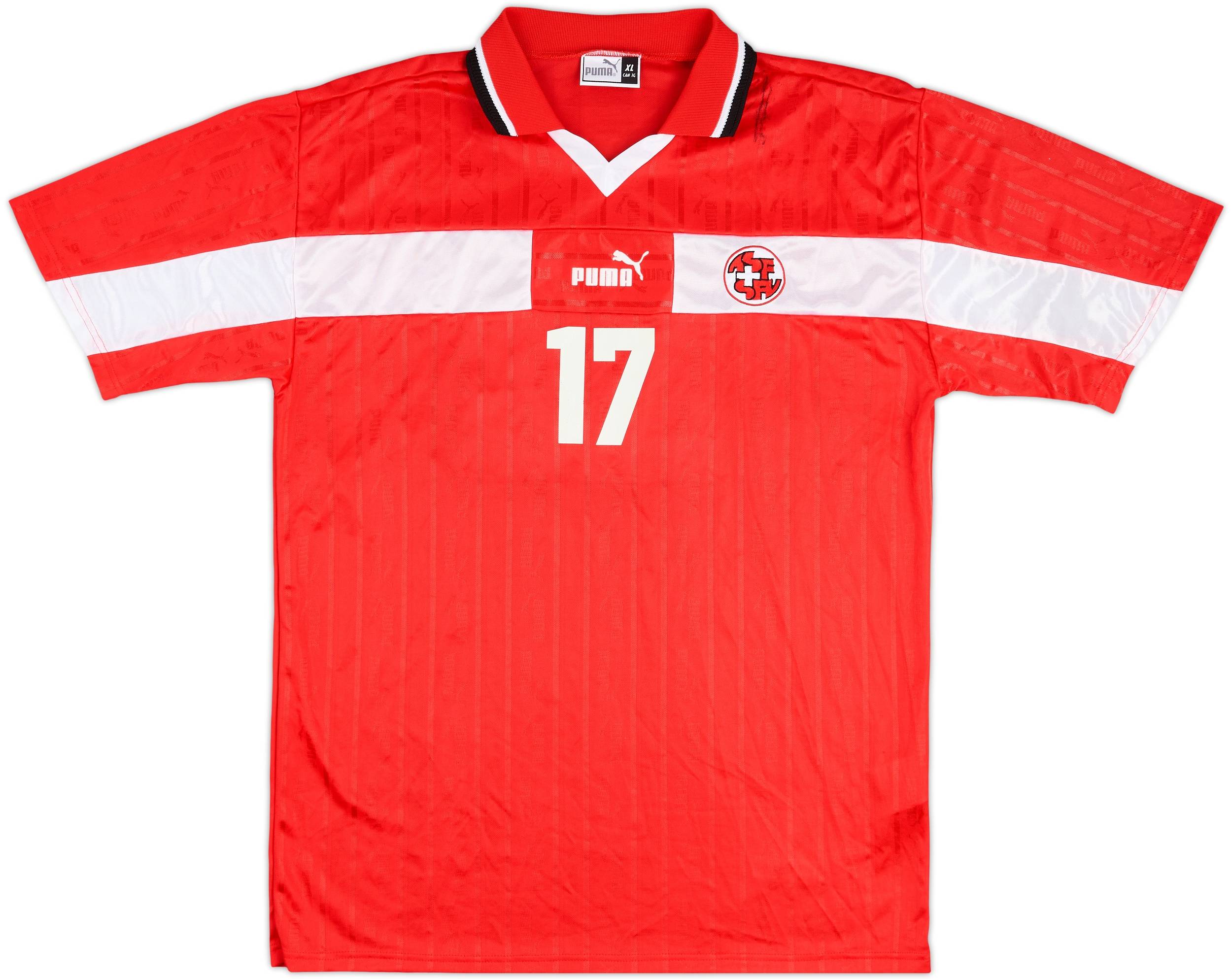 1998 Switzerland Match Issue Home Shirt #17 (Celestini)