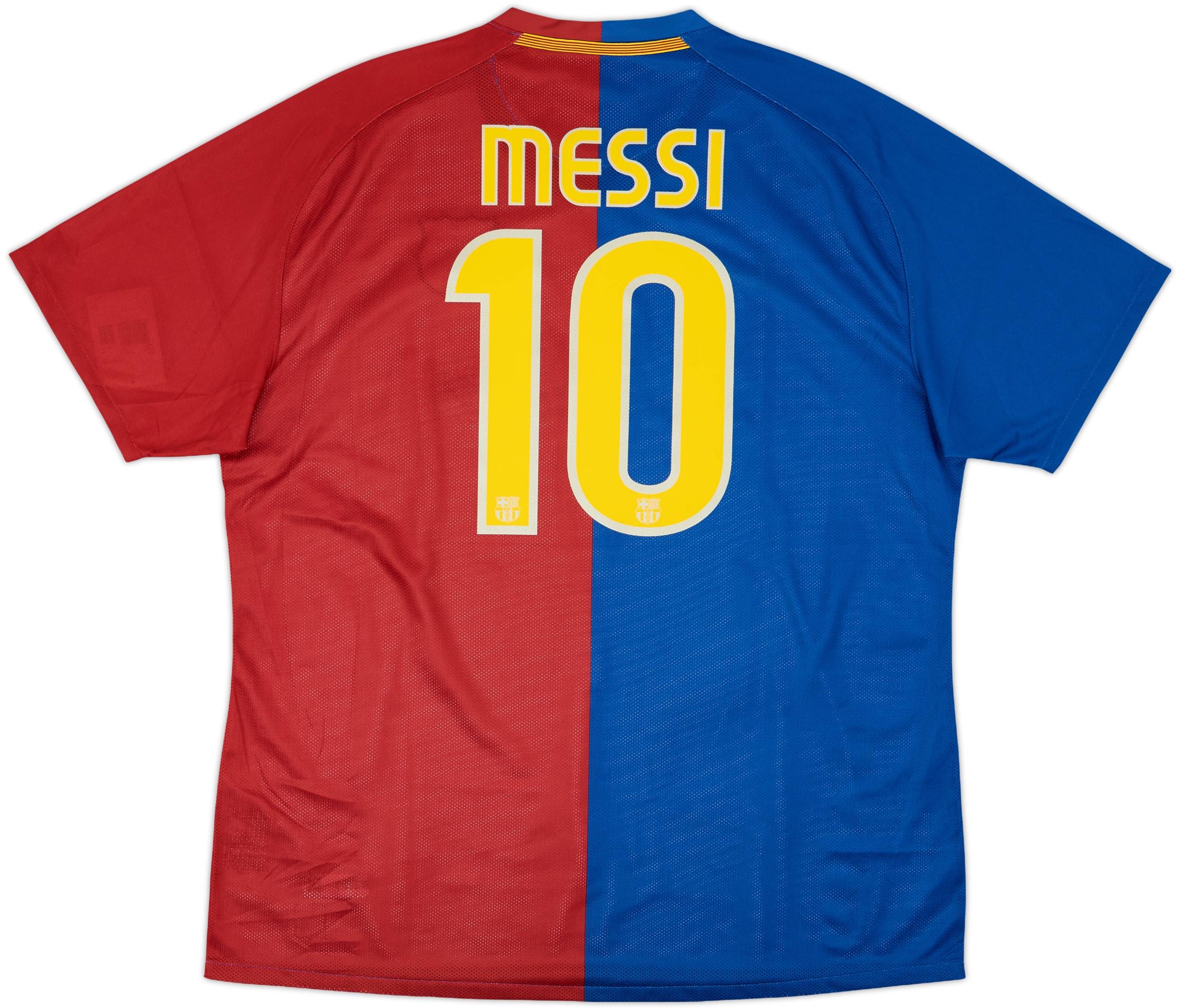 2008-09 Barcelona Player Issue Home Shirt Messi #10 (XXL)