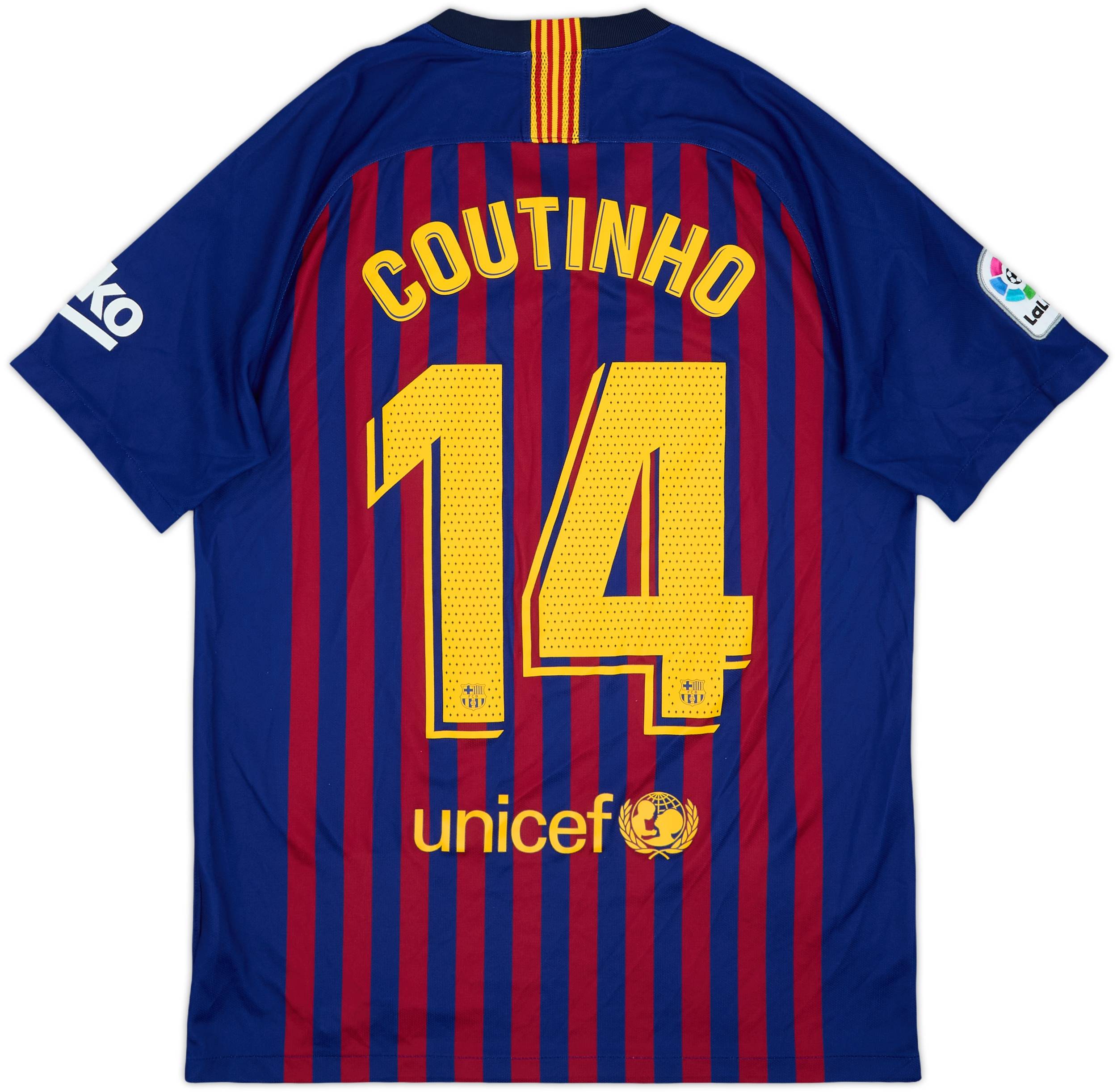 2018-19 Barcelona Home Shirt Coutinho #14 8/10 (M)