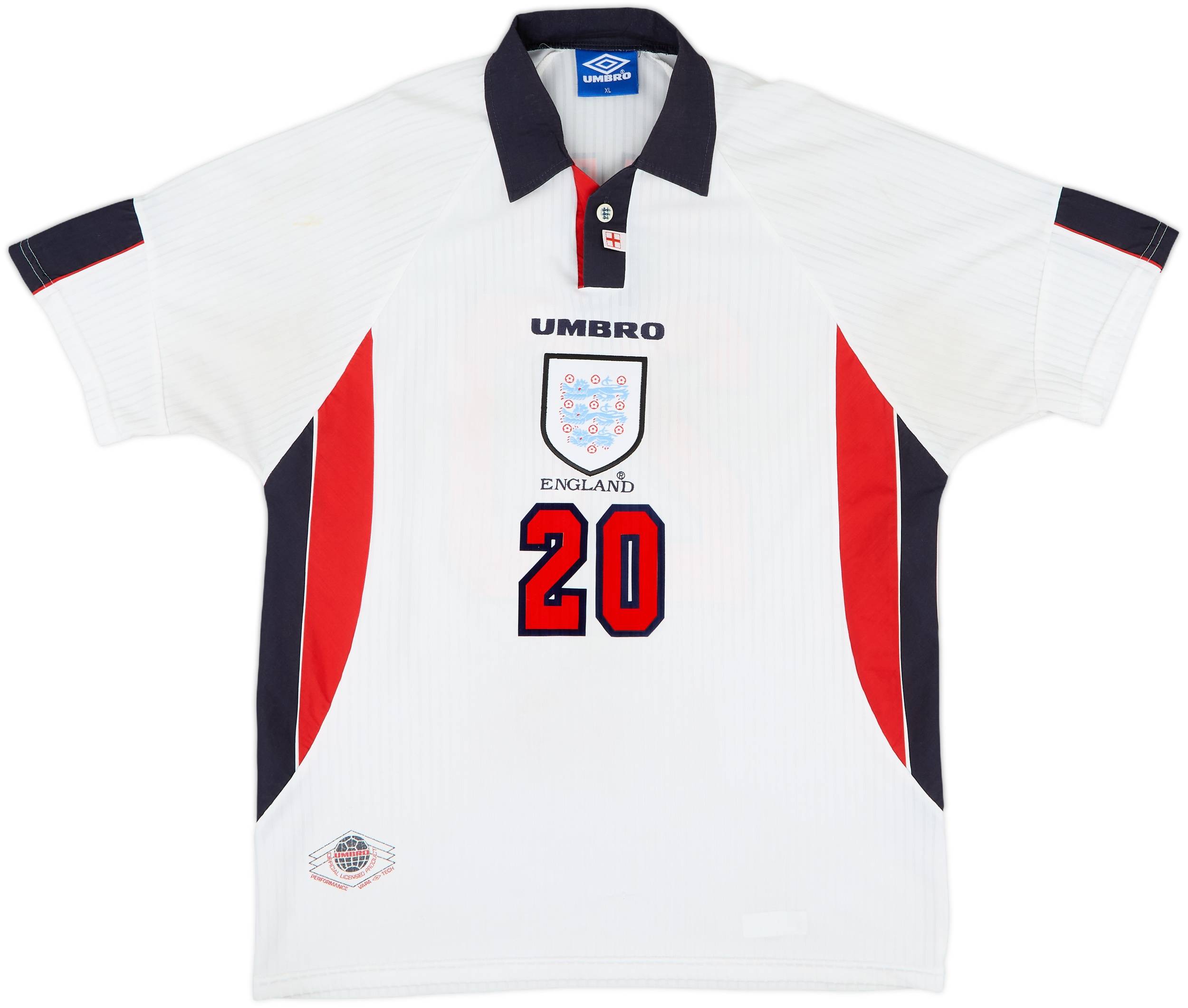 1997-99 England Home Shirt Owen #20 - 7/10 - (XL)