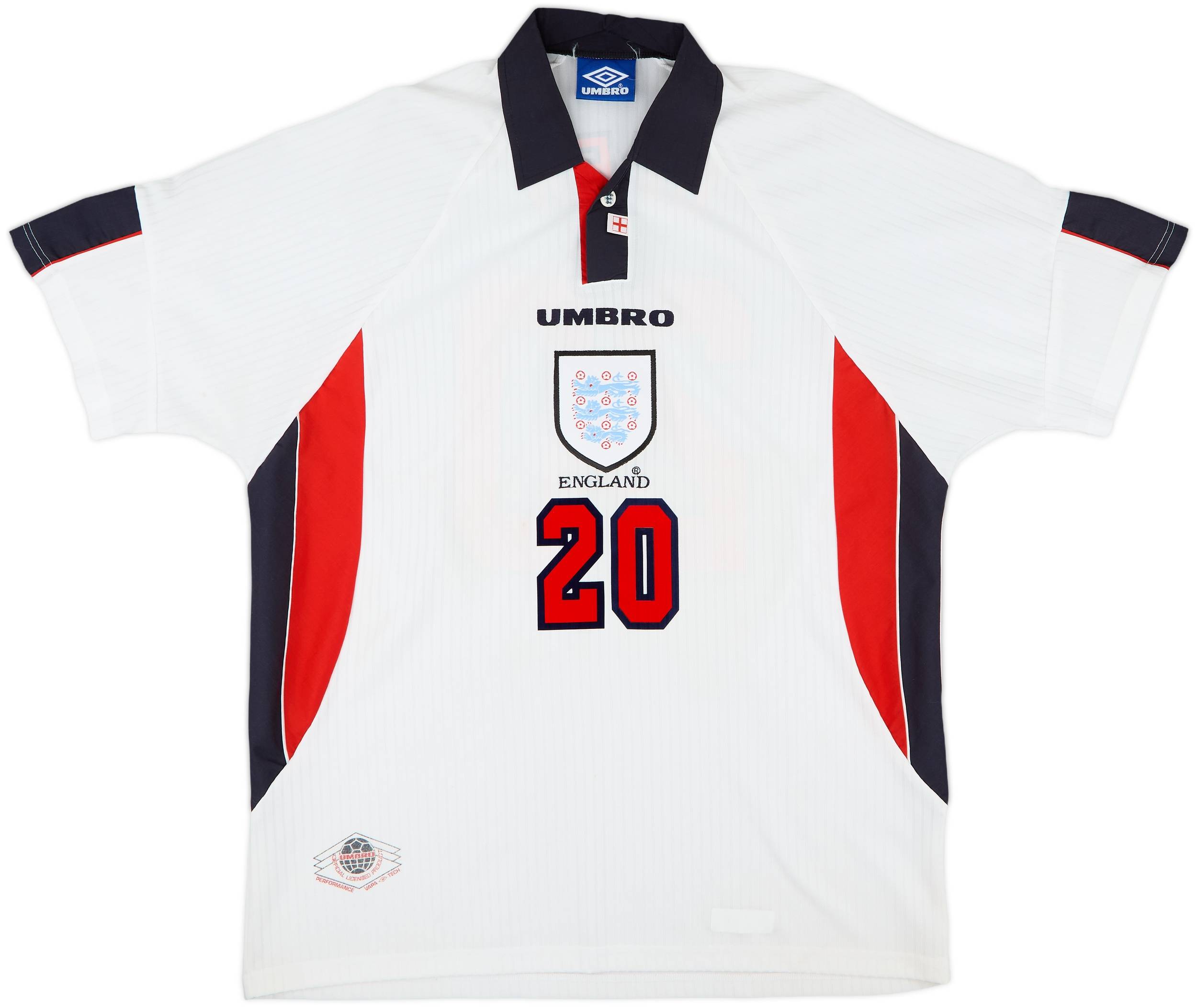 1997-99 England Home Shirt Owen #20 - 8/10 - (XL)