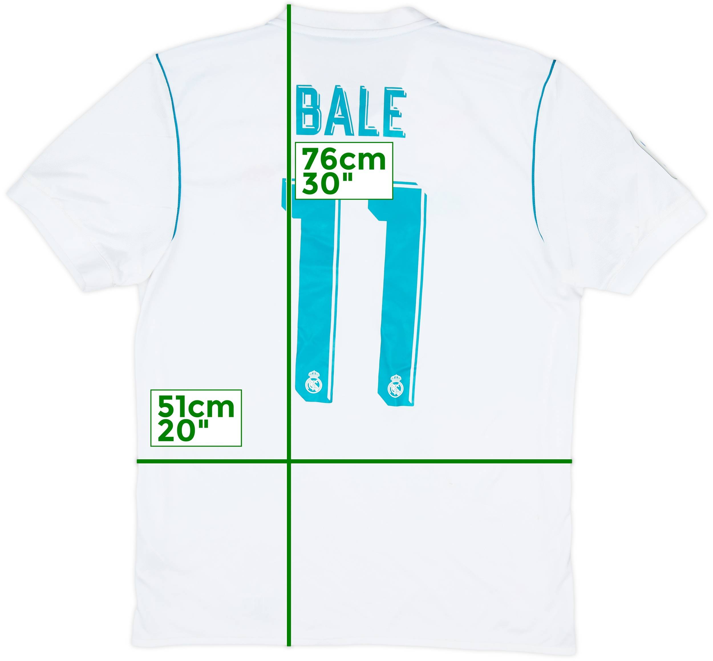 2017-18 Real Madrid Home Shirt Bale #11 - 7/10 - (M)