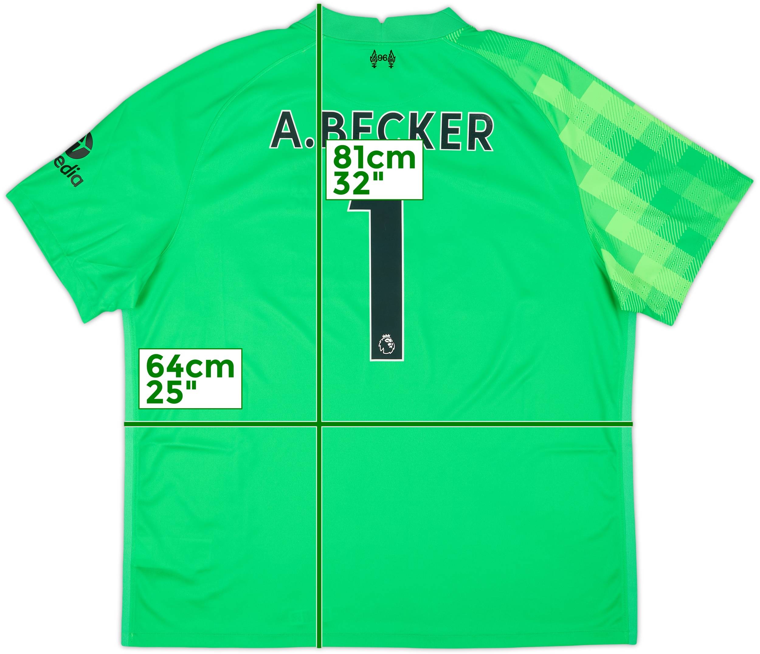 Liverpool A. BECKER 1 シャツ M 20/21 2021-22 Liverpool GK Shirt A.Becker #1 (XXL)