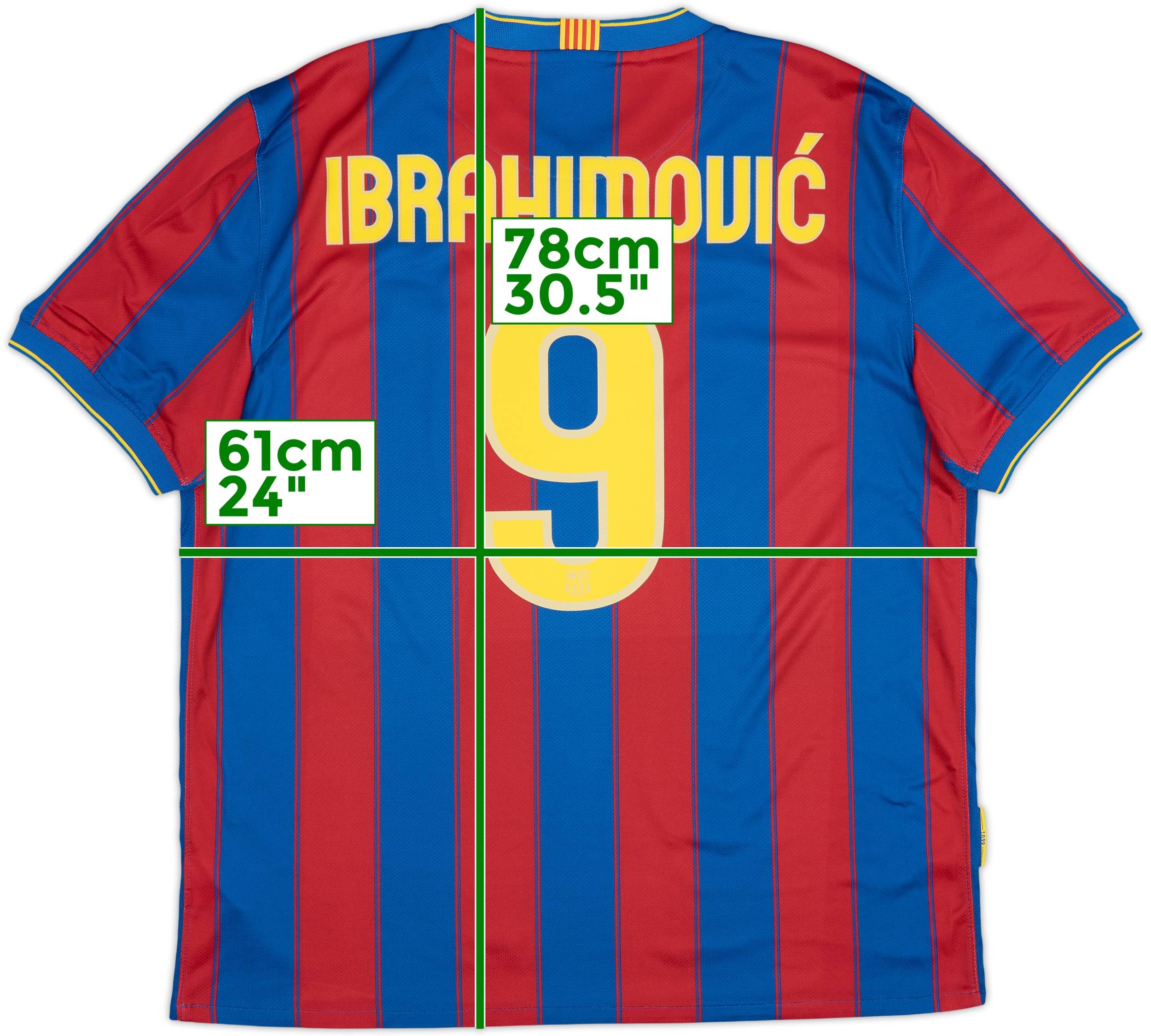 2009-10 Barcelona Home Shirt Ibrahimovic #9 - 10/10 - (XL)