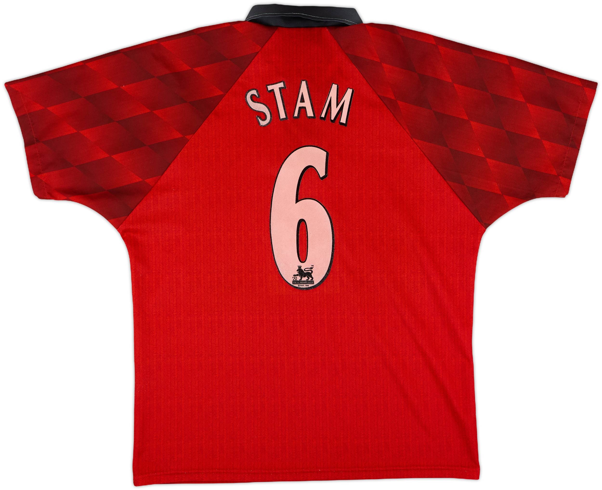 1996-98 Manchester United Home Shirt Stam #6 - 8/10 - (M)
