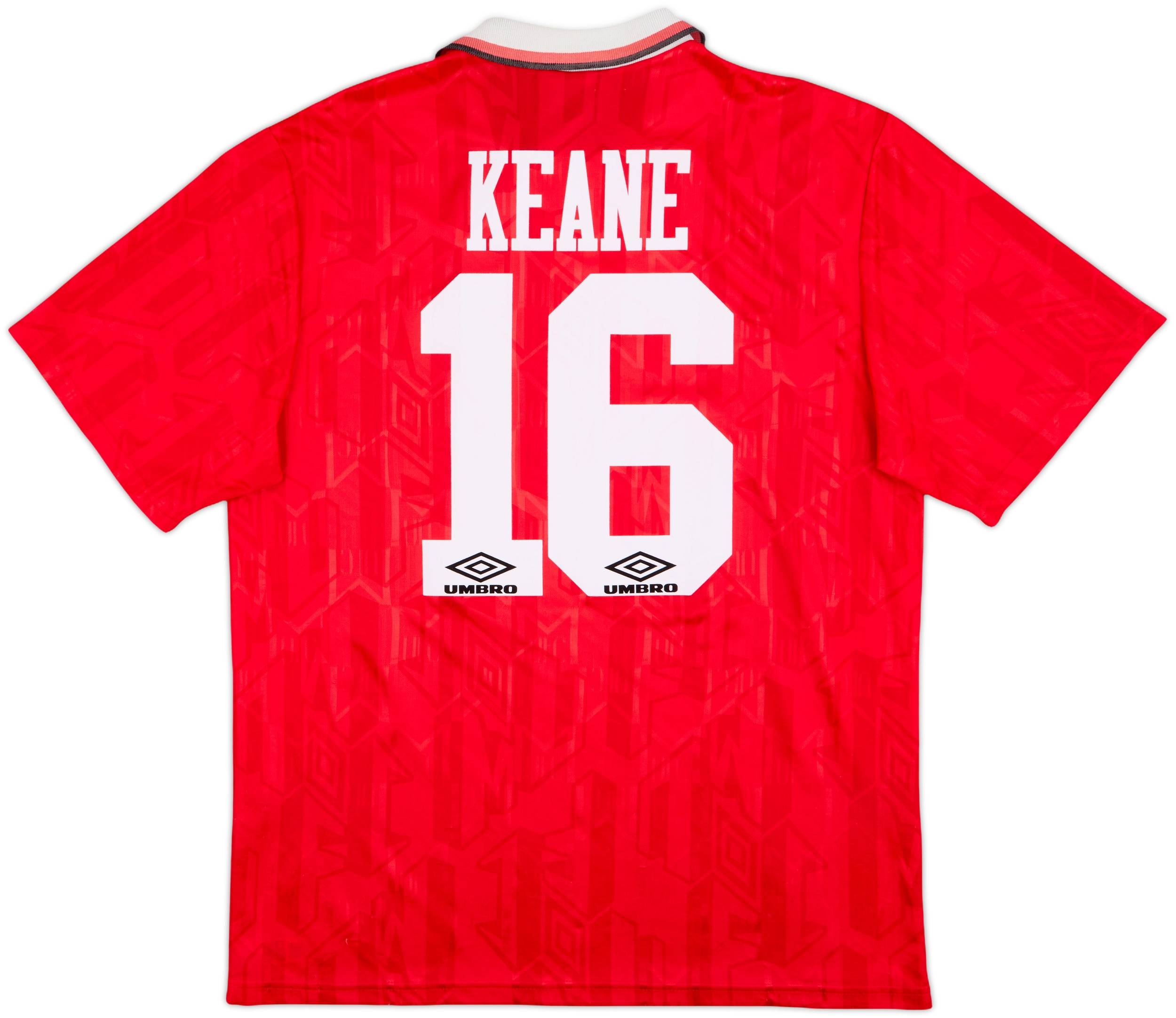 1992-94 Manchester United Home Shirt Keane #16 - 7/10 - (L)