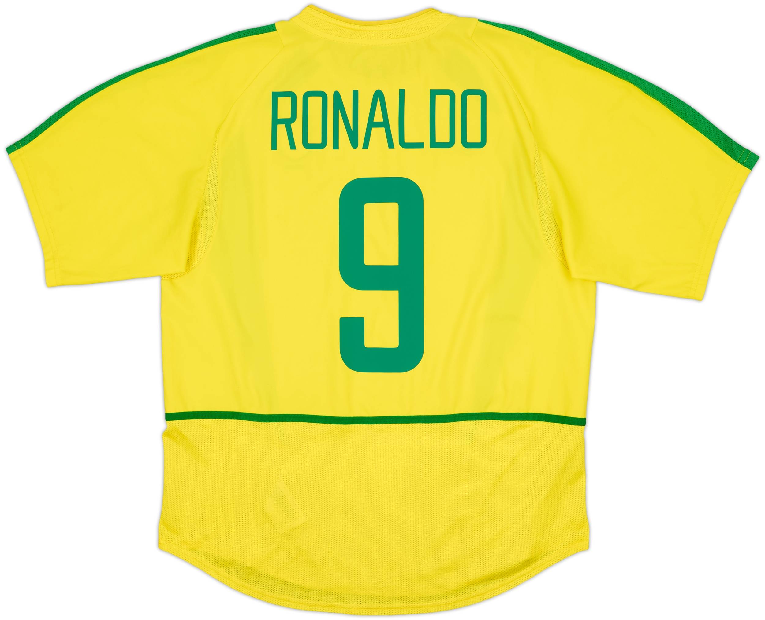 2002-04 Brazil Home Shirt Ronaldo #9 - 8/10 - (L)
