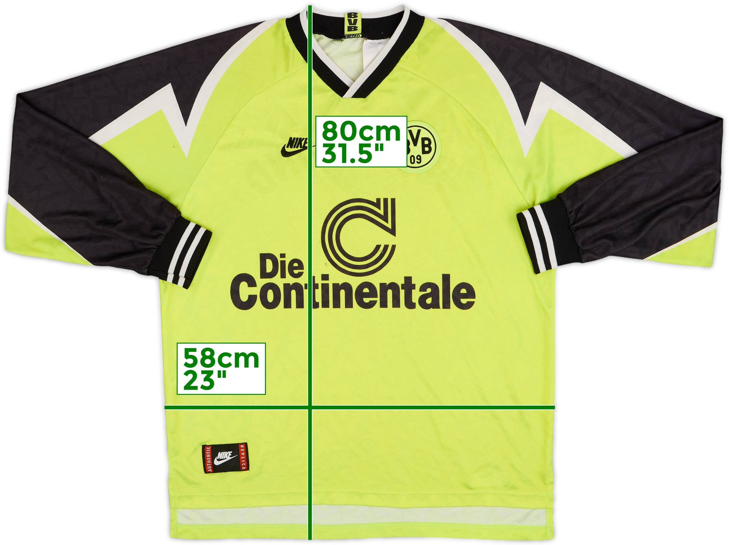 1995-96 Borussia Dortmund Home L/S Shirt - 7/10 - (XL)