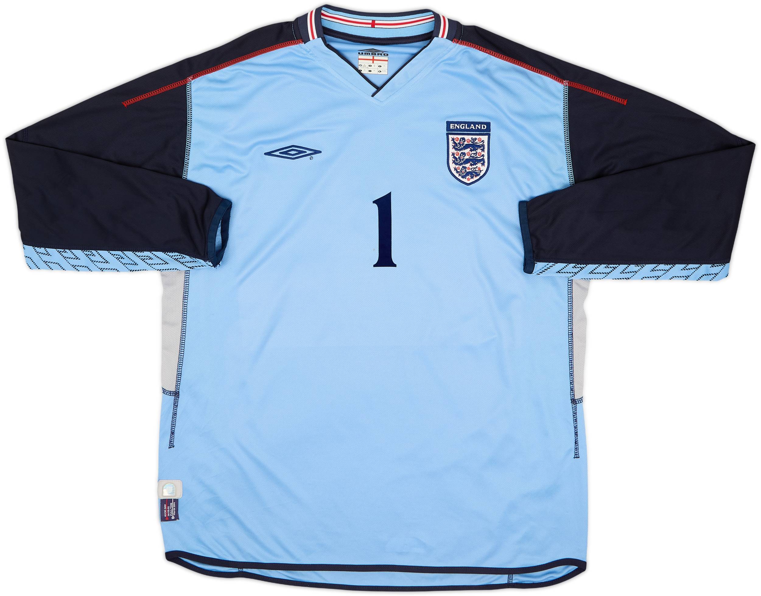 2002-03 England GK Shirt Seaman #1 - 8/10 - (XL)