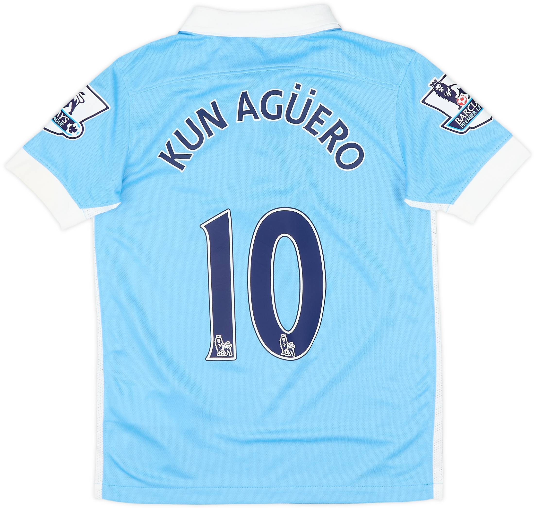 2015-16 Manchester City Home Shirt Kun Aguero #16 - 8/10 - (7-8 Years)