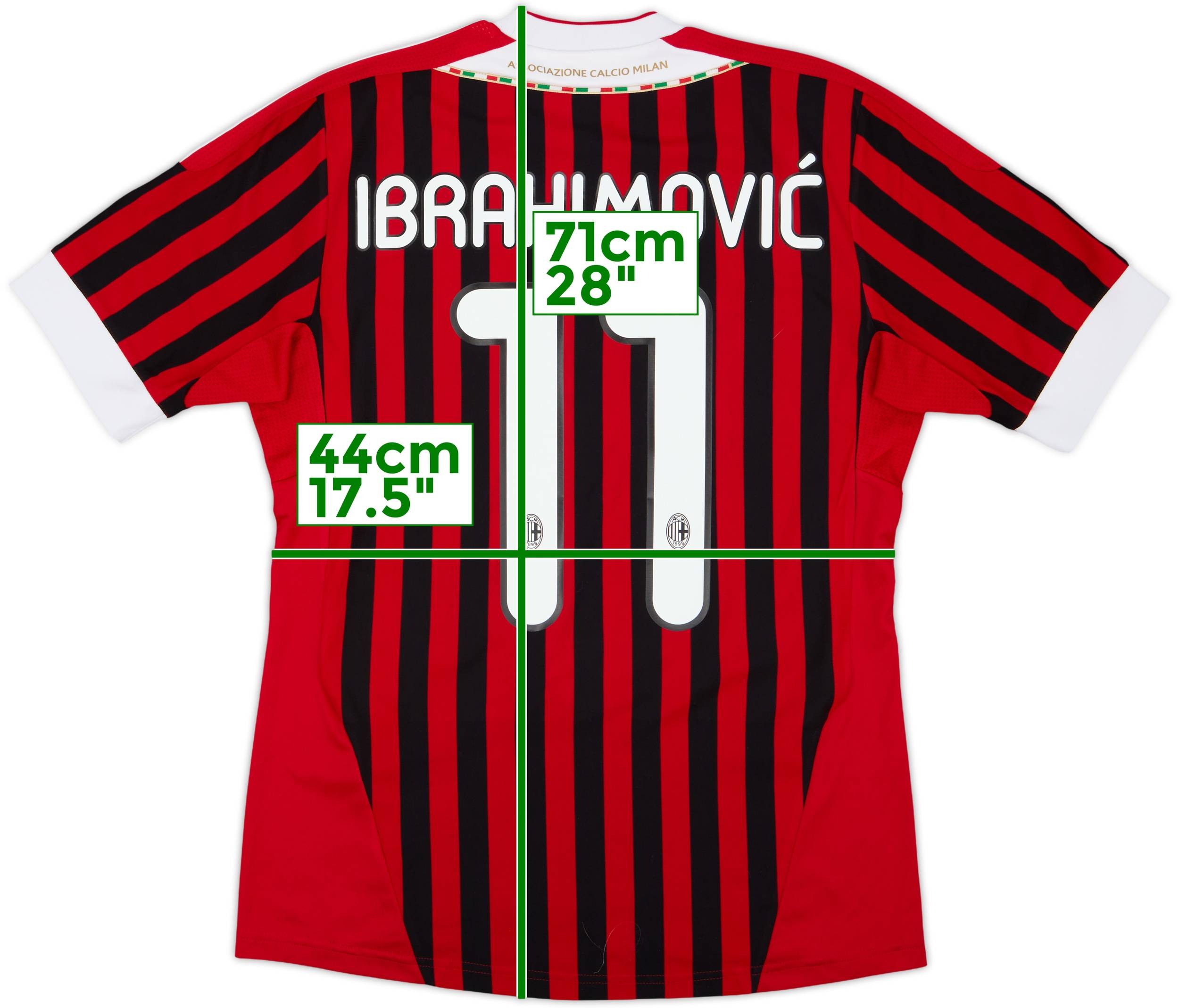 2011-12 AC Milan Home Shirt Ibrahimovic #11 - 10/10 - (S)