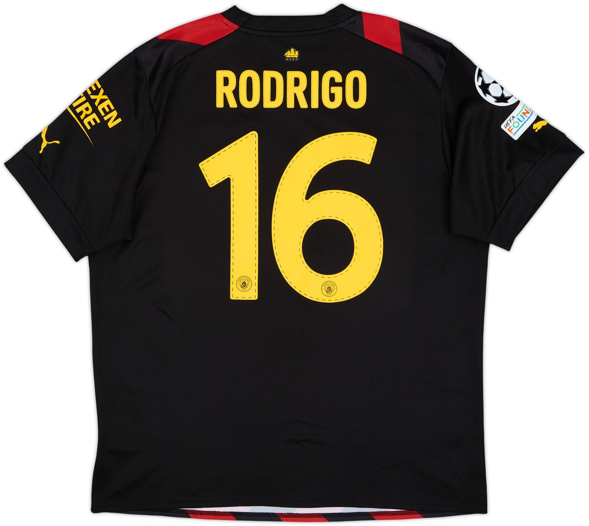 2022-23 Manchester City Away Shirt Rodrigo #16 - 9/10 - (XL)