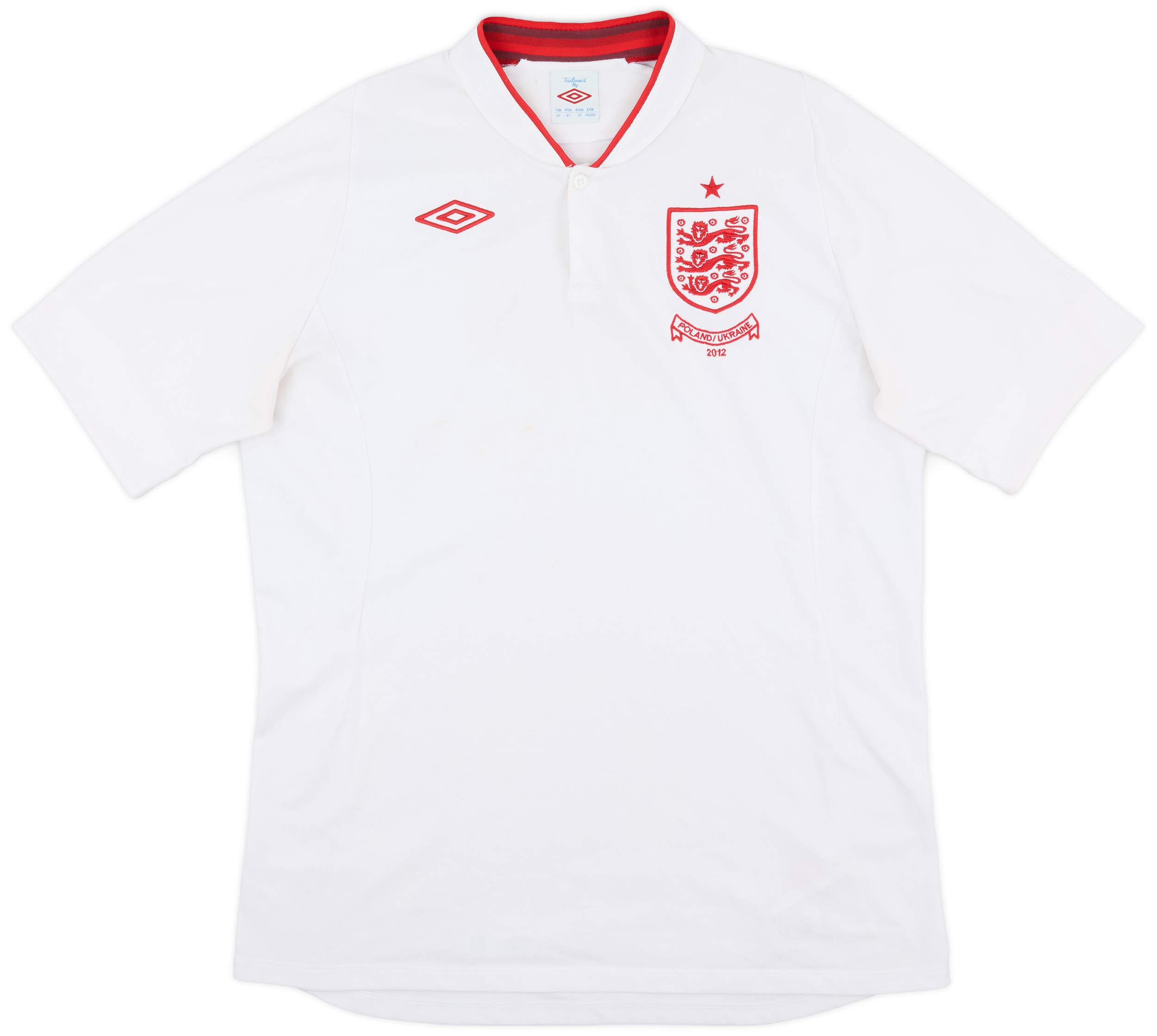 2012-13 England 'Poland/Ukraine' Home Shirt - 7/10 - (L)