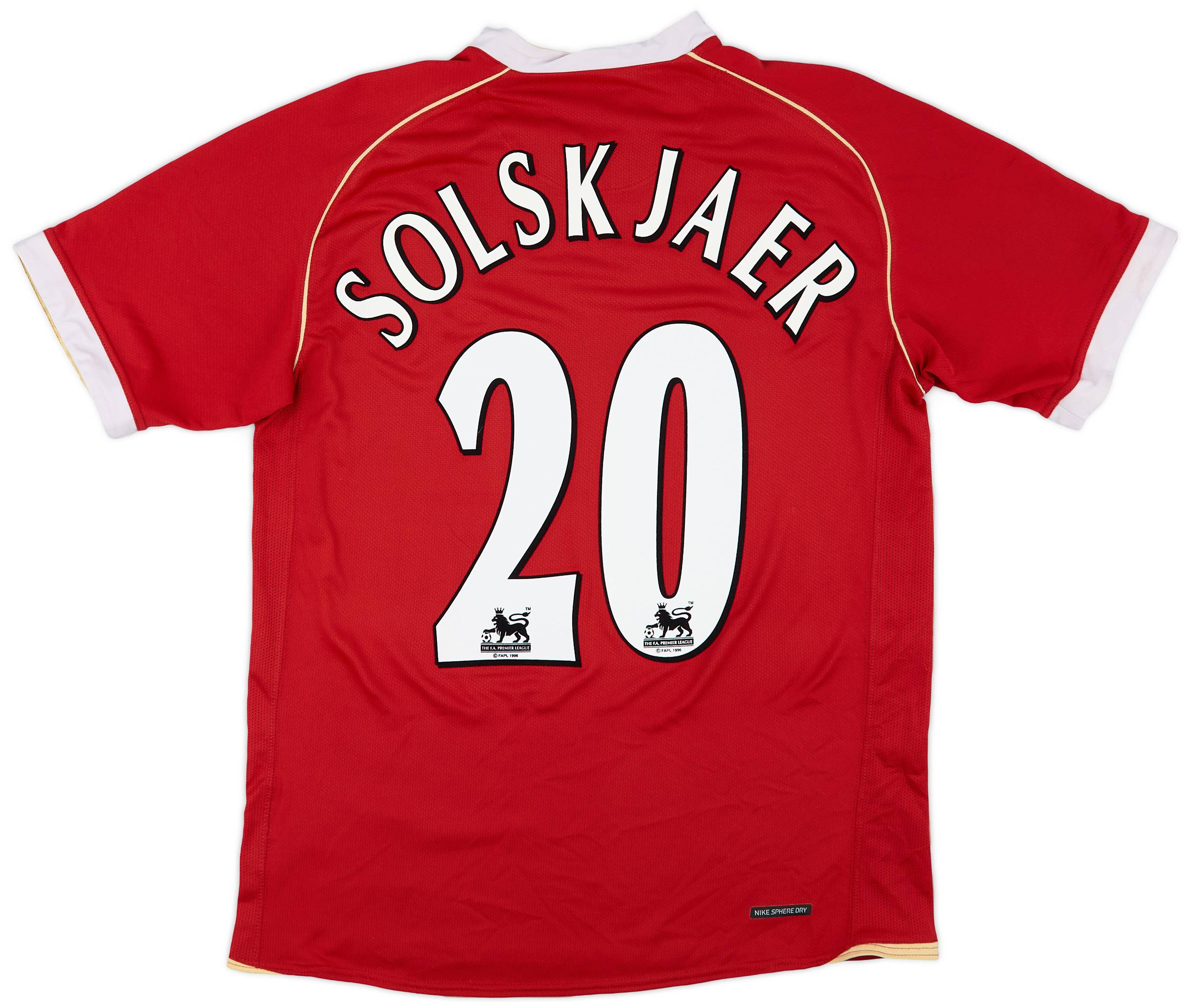 2006-07 Manchester United Home Shirt Solskjaer #20 - 8/10 - (M)