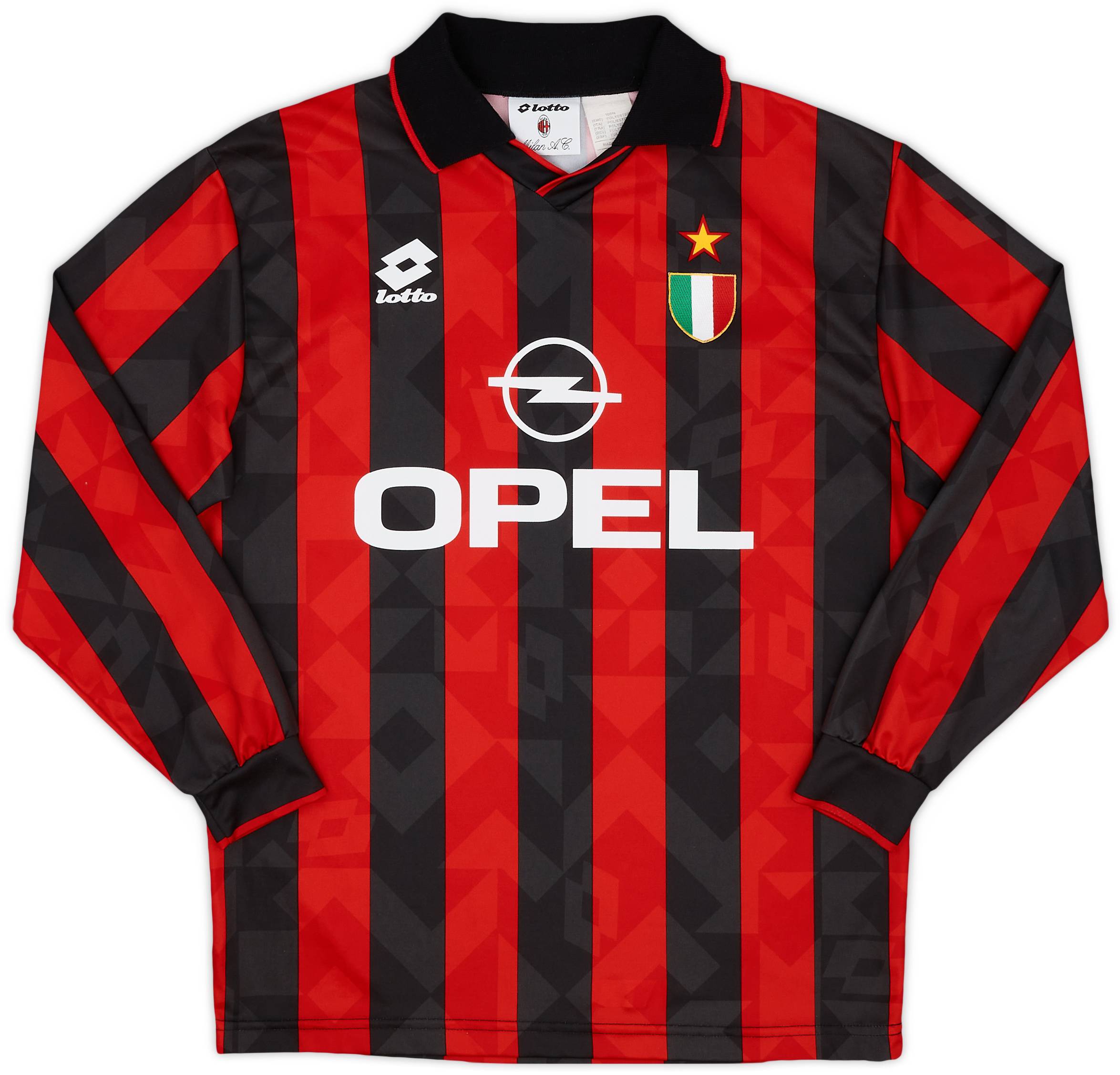 1994-95 AC Milan Home L/S Shirt - 9/10 - (M)