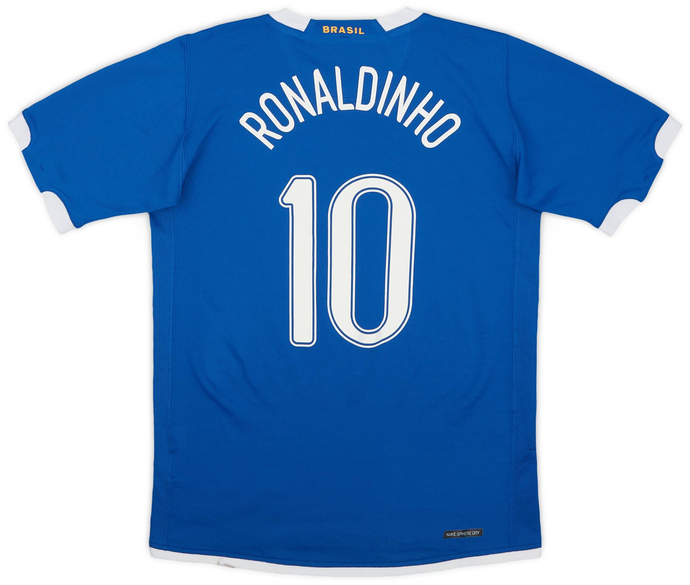 2006-07 Brazil Away Shirt Ronaldinho #10 - 5/10 - (L.Boys)
