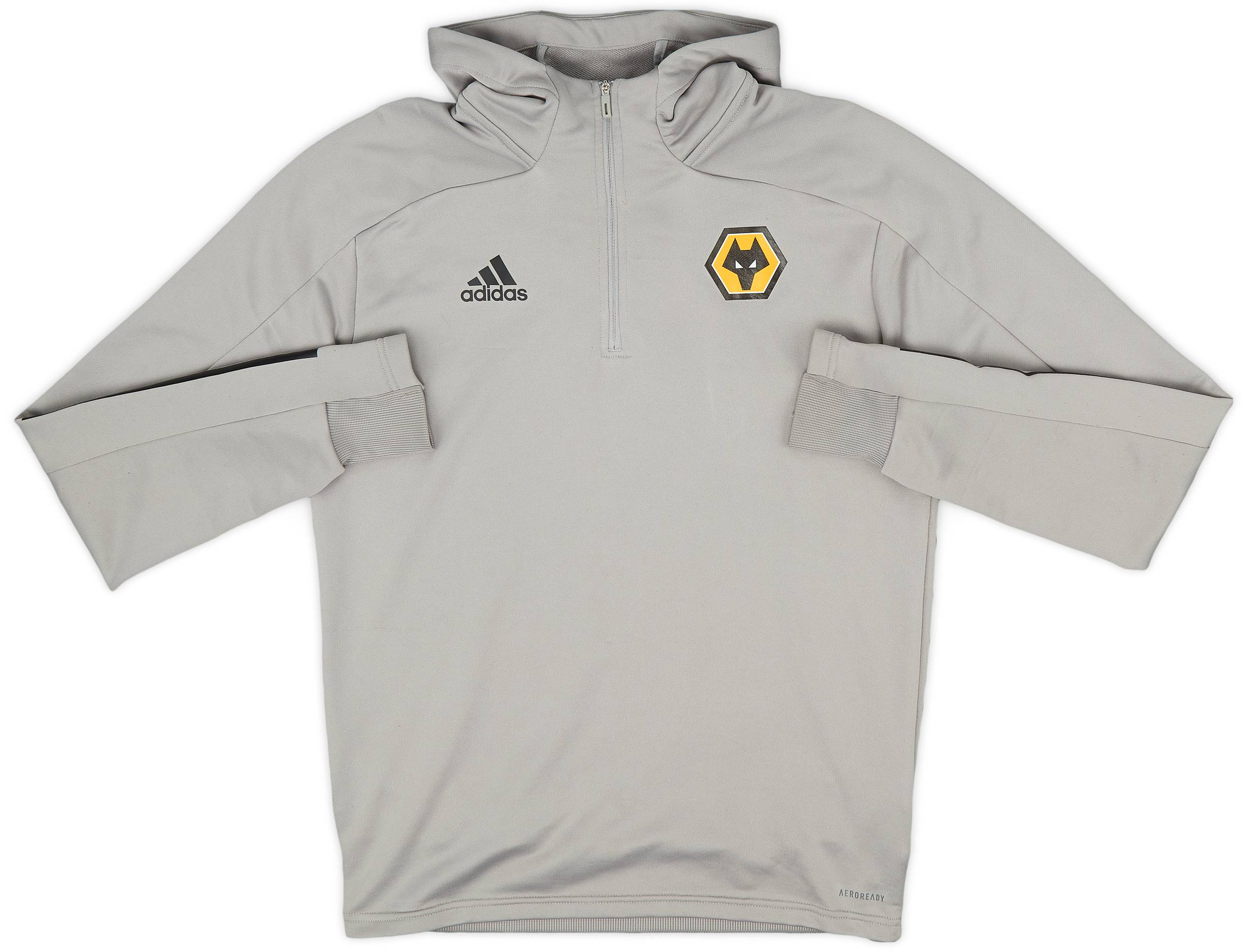 2020-21 Wolves adidas 1/4 Zip Hooded Sweat Top - 7/10 - (M)