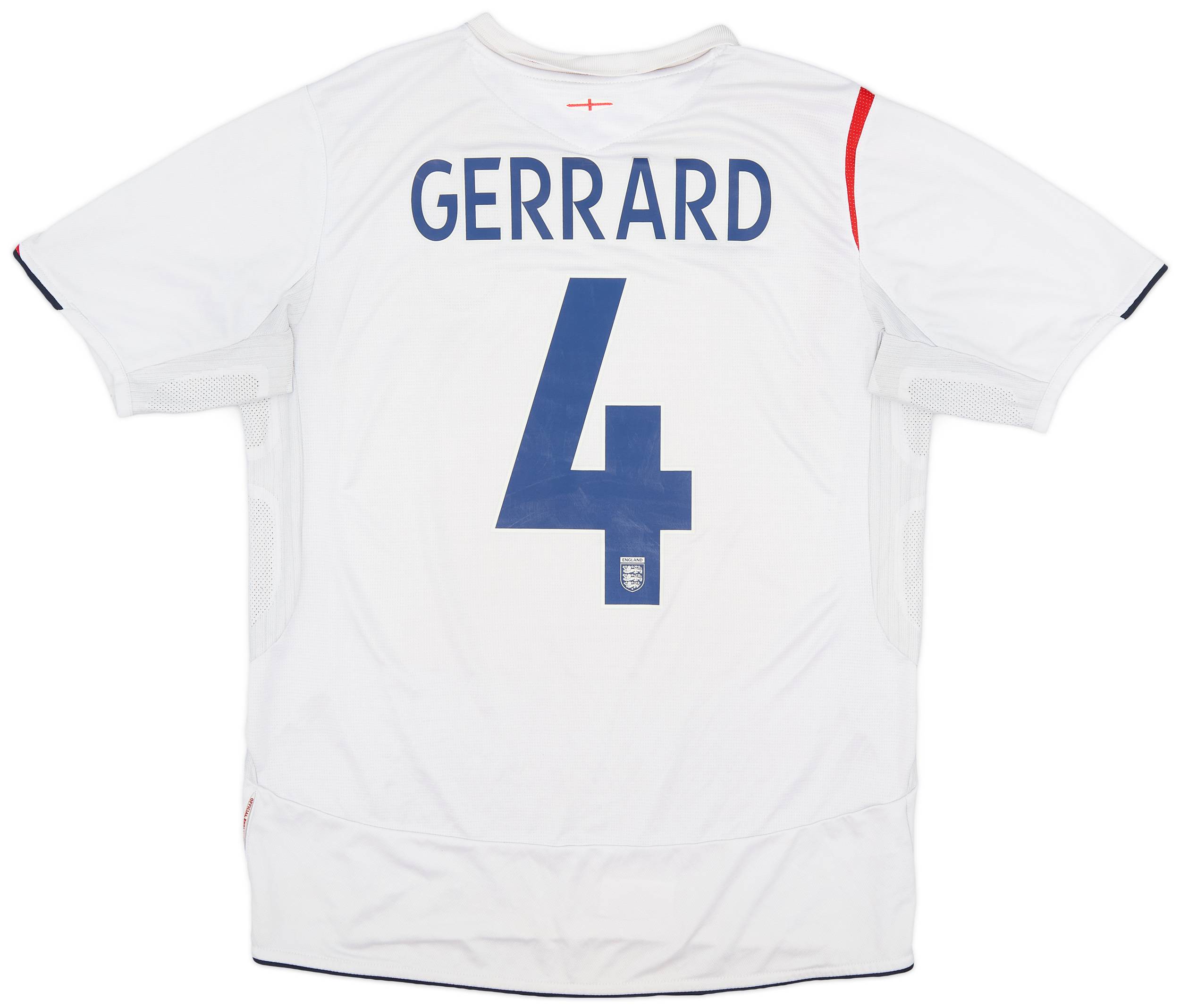 2005-07 England Home Shirt Gerrard #4 - 6/10 - (L)
