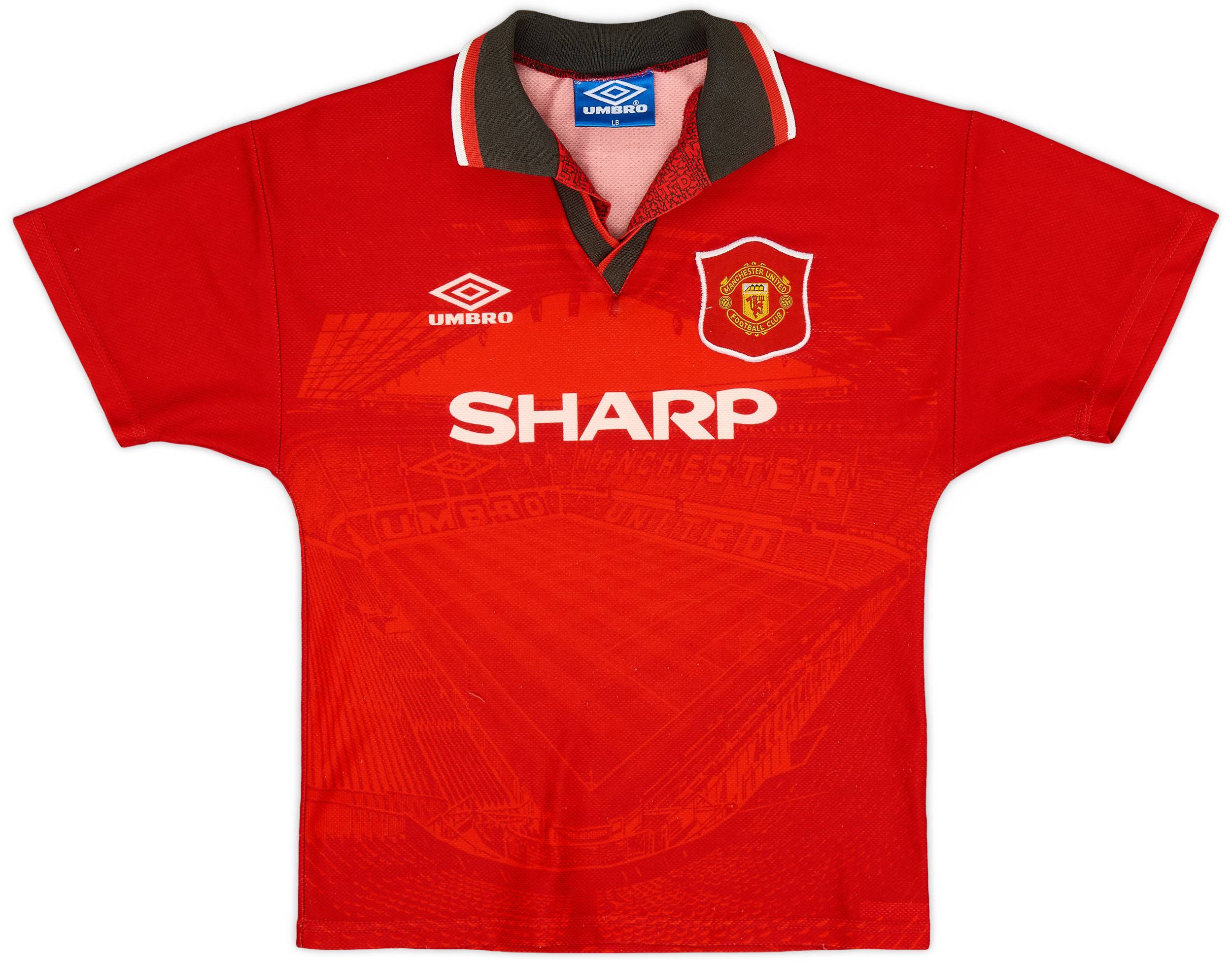 1994-96 Manchester United Home Shirt - 7/10 - (L.Boys)