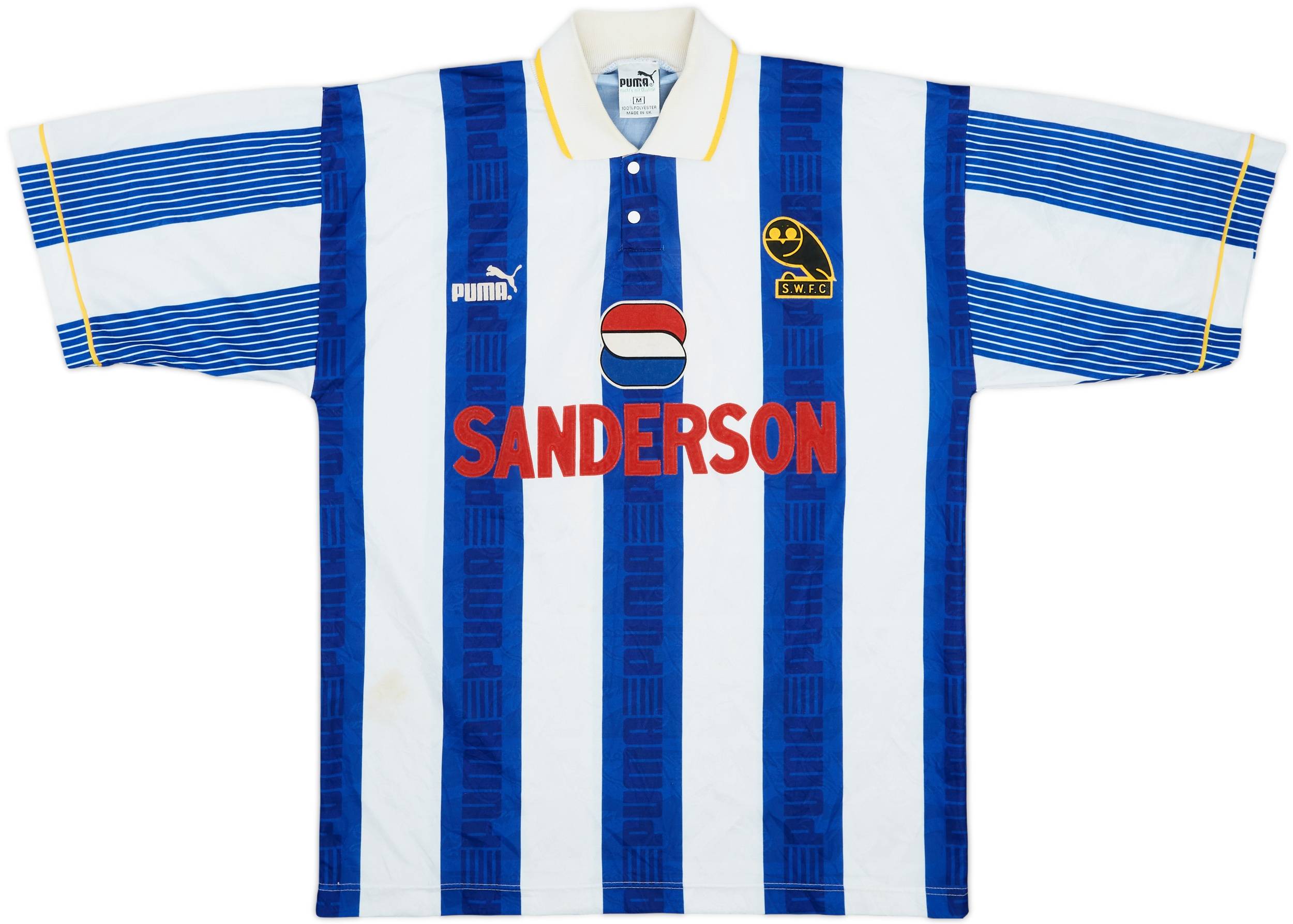 ウェア 93~95 sheffield wednesday PUMA away wear 1993-95 Sheffield Wednesday Puma Player Issue Away Shirt XL