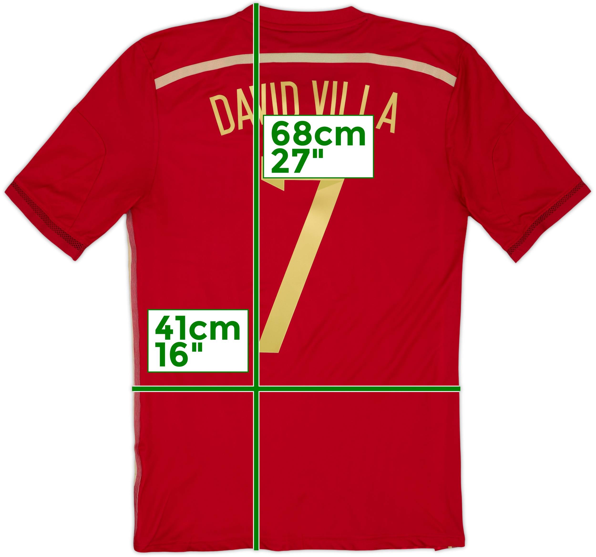 2013-15 Spain Authentic Home Shirt David Villa #7 - 10/10 - (S)