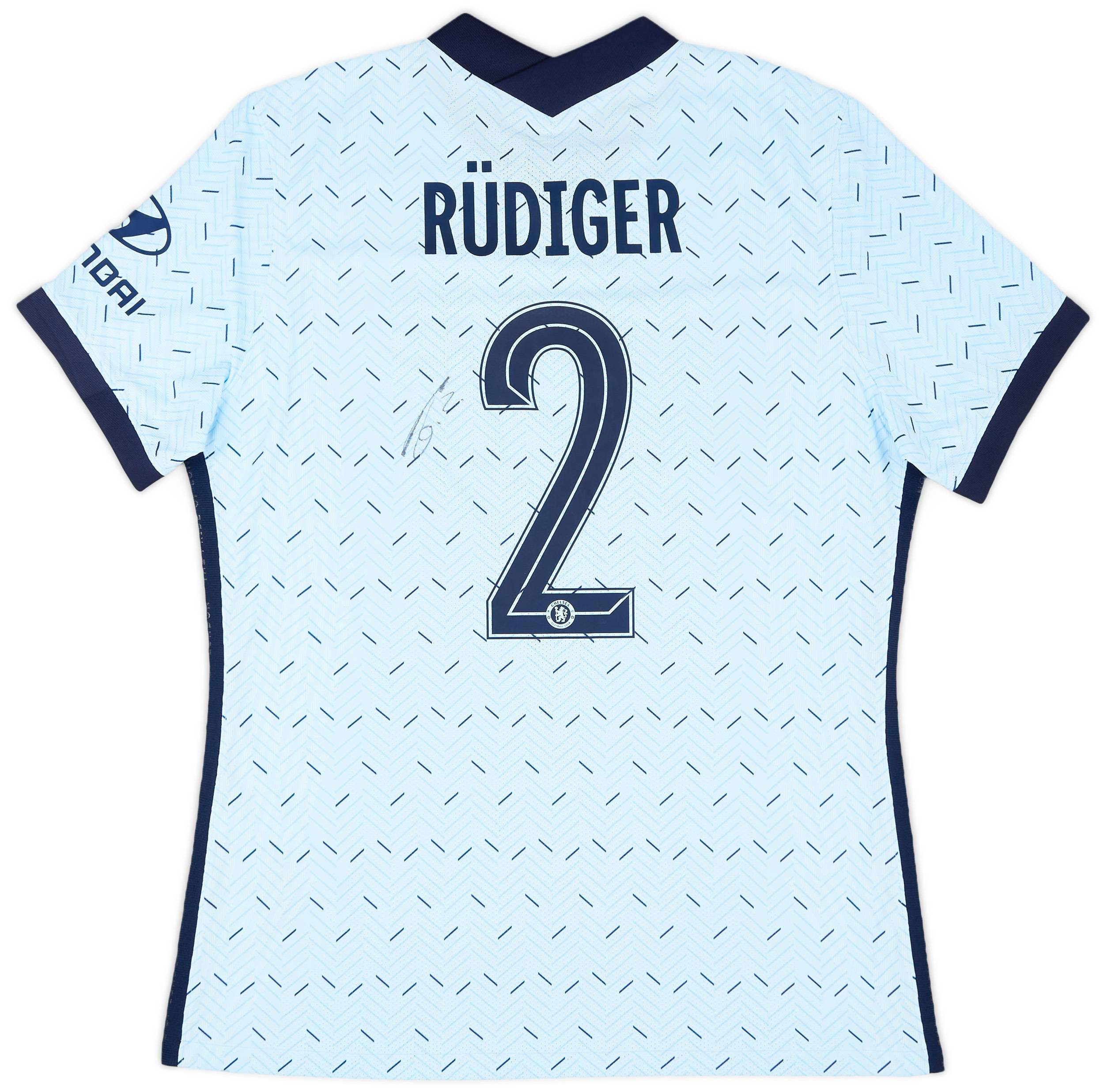 2020-21 Chelsea Player Issue Signed Away Shirt Rüdiger #2 - As New - (M)