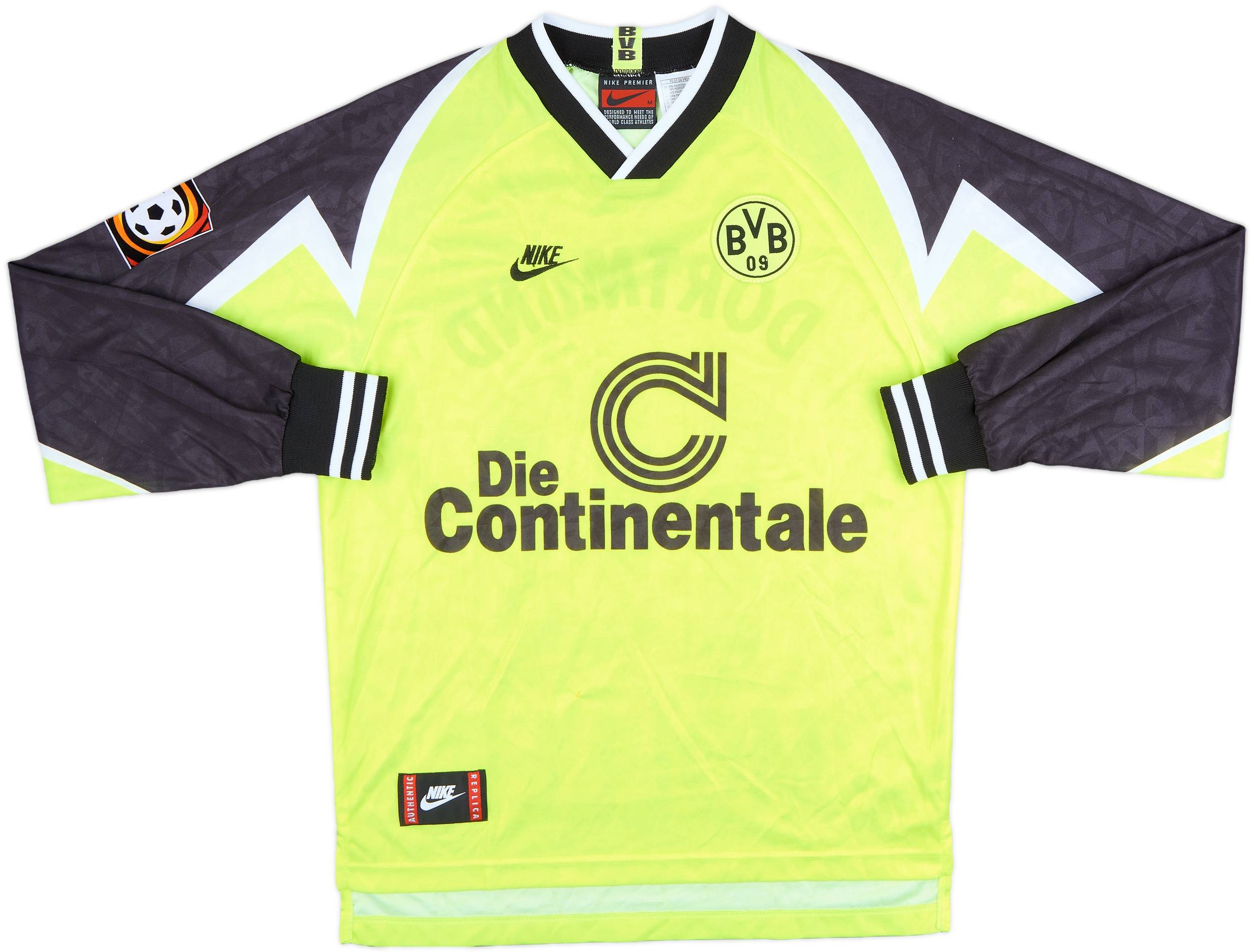 Nike Dortmund 95/96 ユニフォーム 1995-96 Borussia Dortmund Home L/S Shirt Moller #10 - 6/10 - (M)
