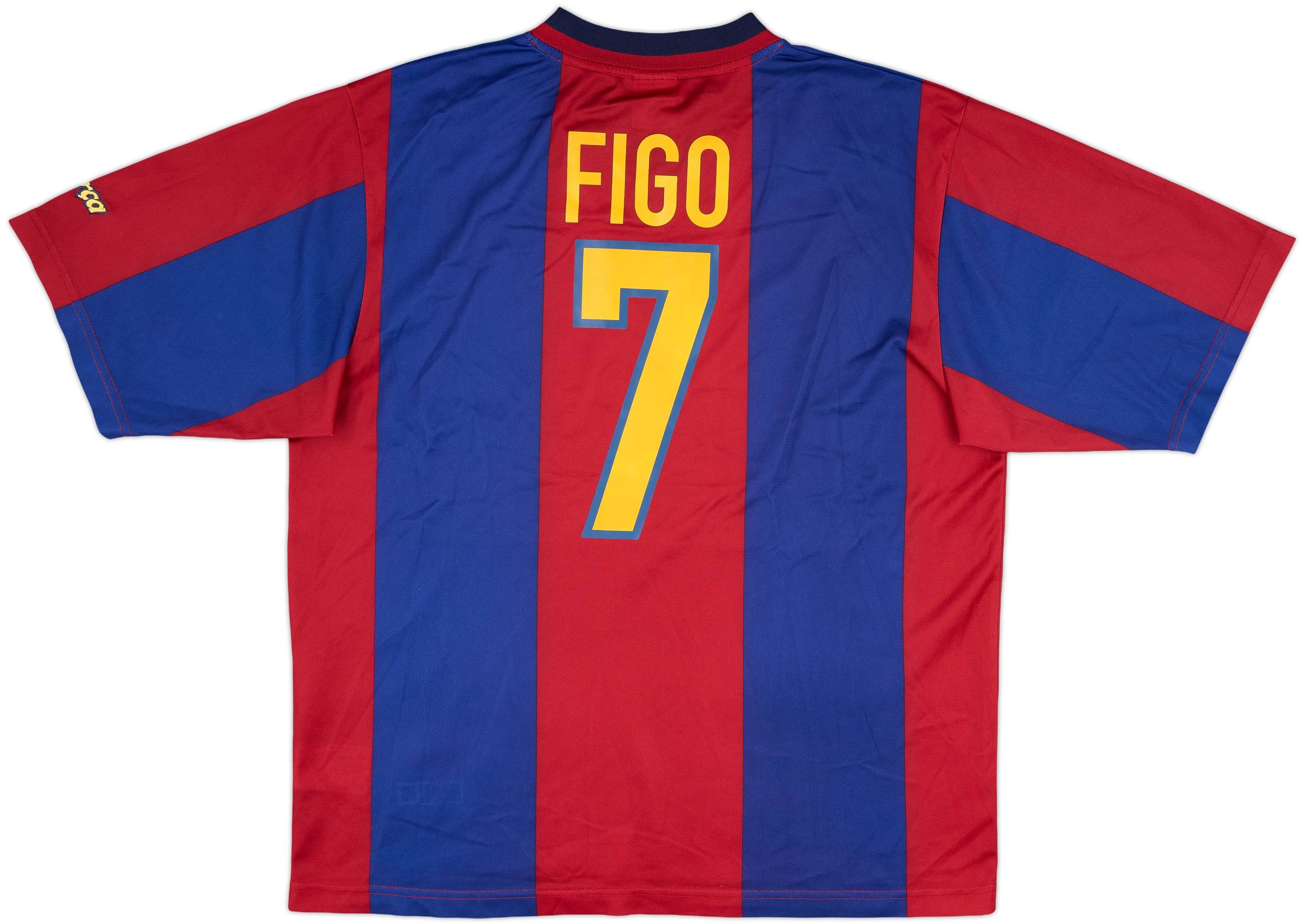 1998-00 Barcelona Basic Home Shirt Figo #7 - 9/10 - (L)