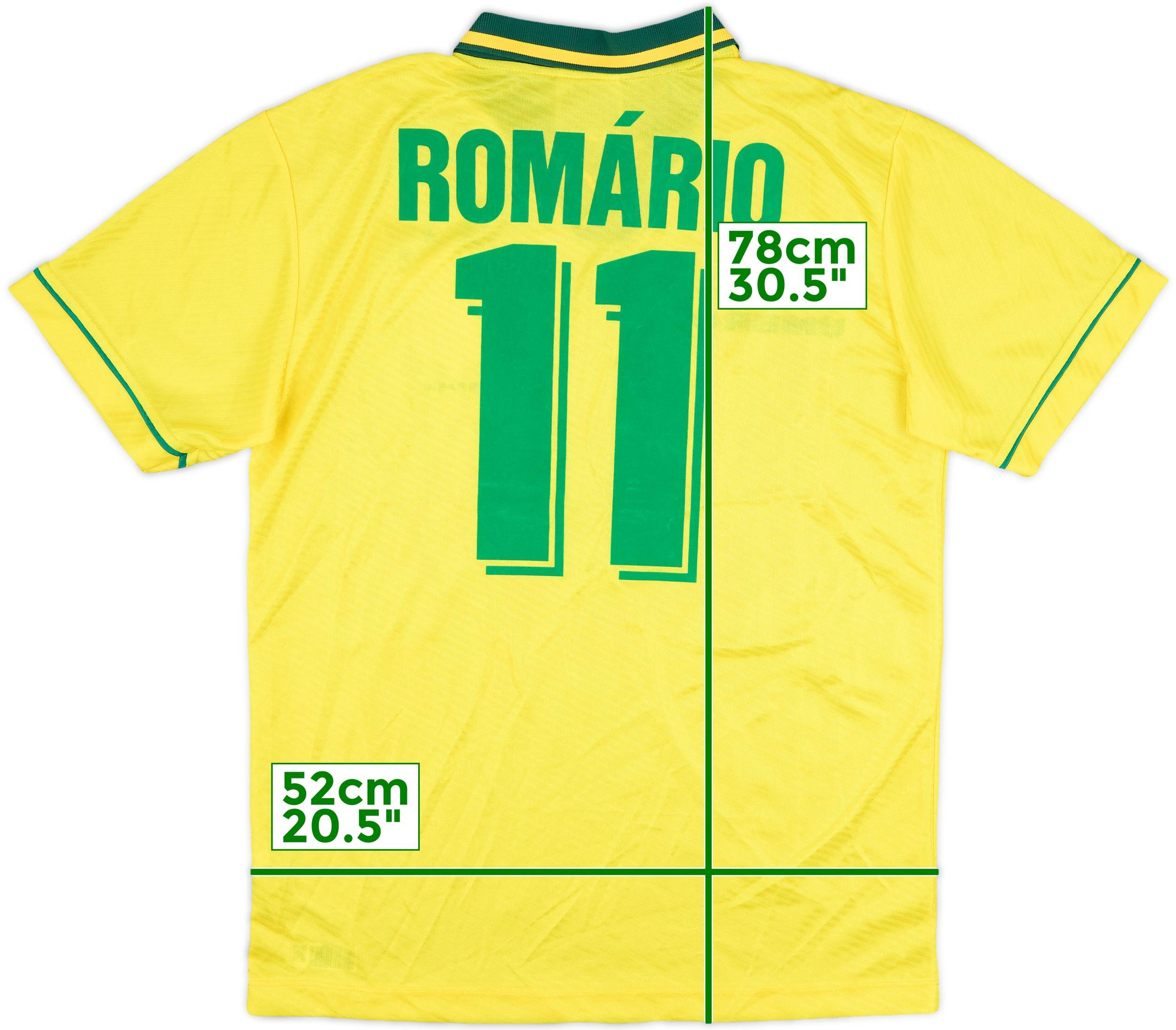 ROMÁRIO 11 Brasil World Champion 1994 1994 Brazil Home Shirt Romario #11 - 8/10 - (M)