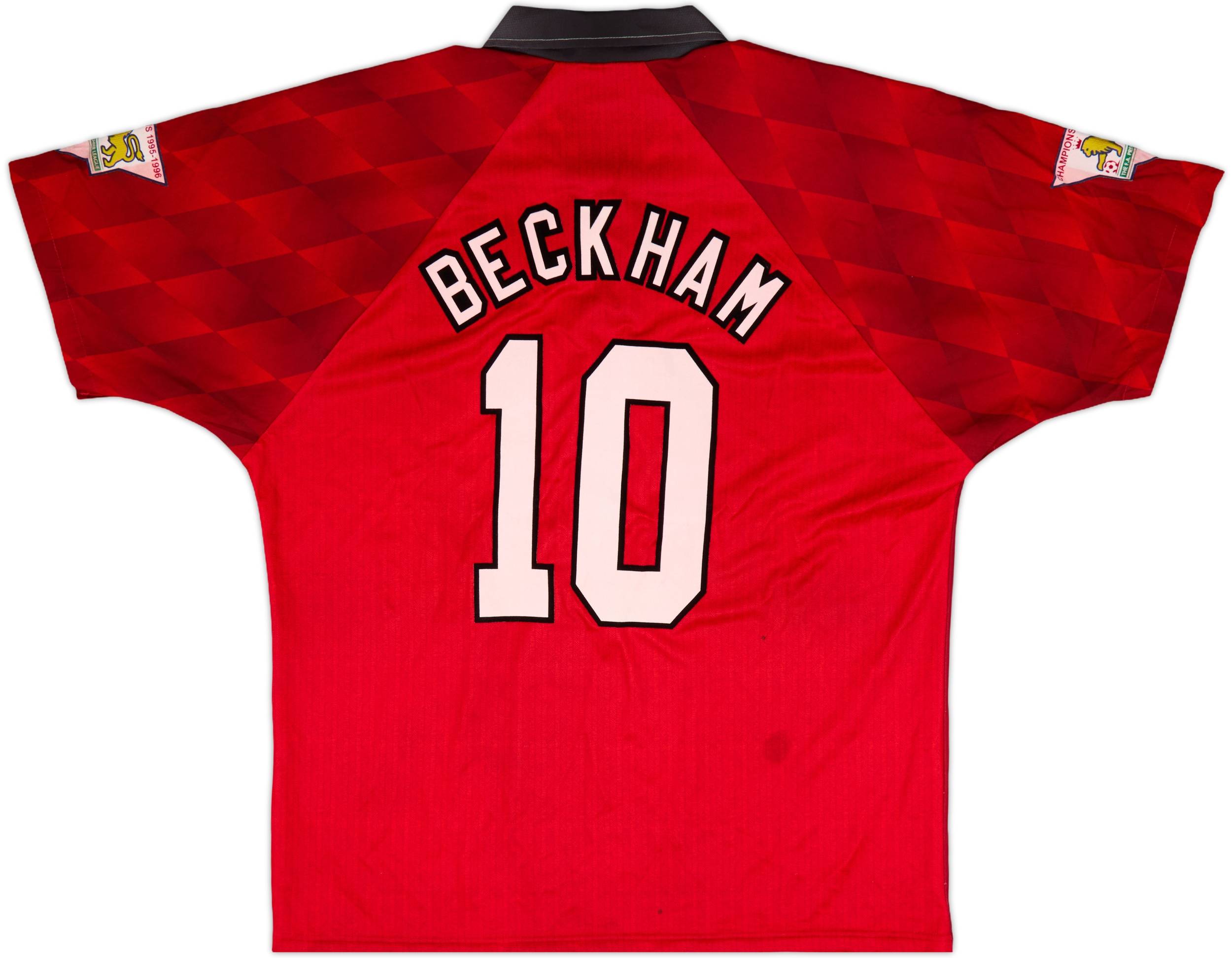 1996-98 Manchester United Home Shirt Beckham #10 - 6/10 - (L)