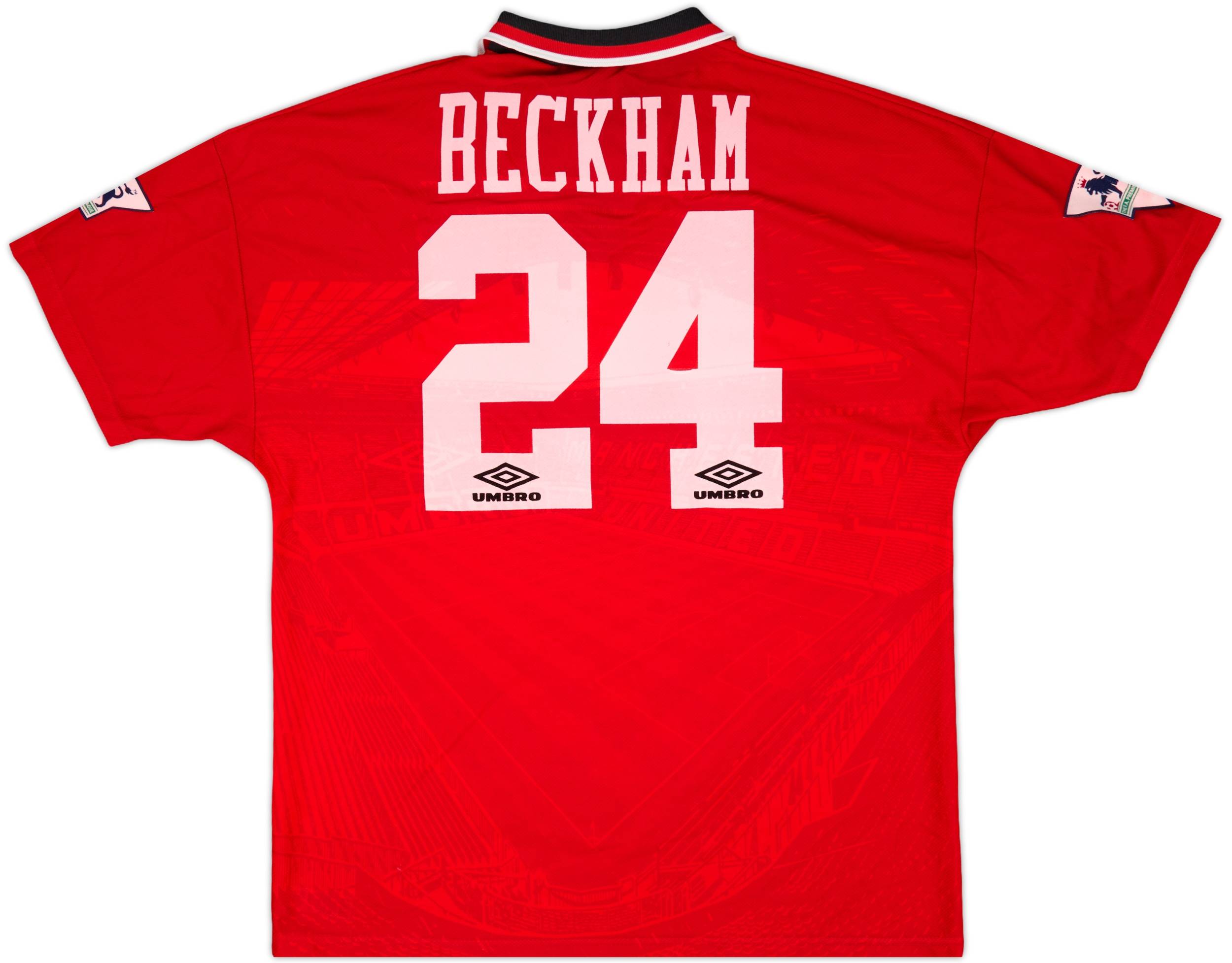 1994-96 Manchester United Home Shirt Beckham #24 - 7/10 - (L)