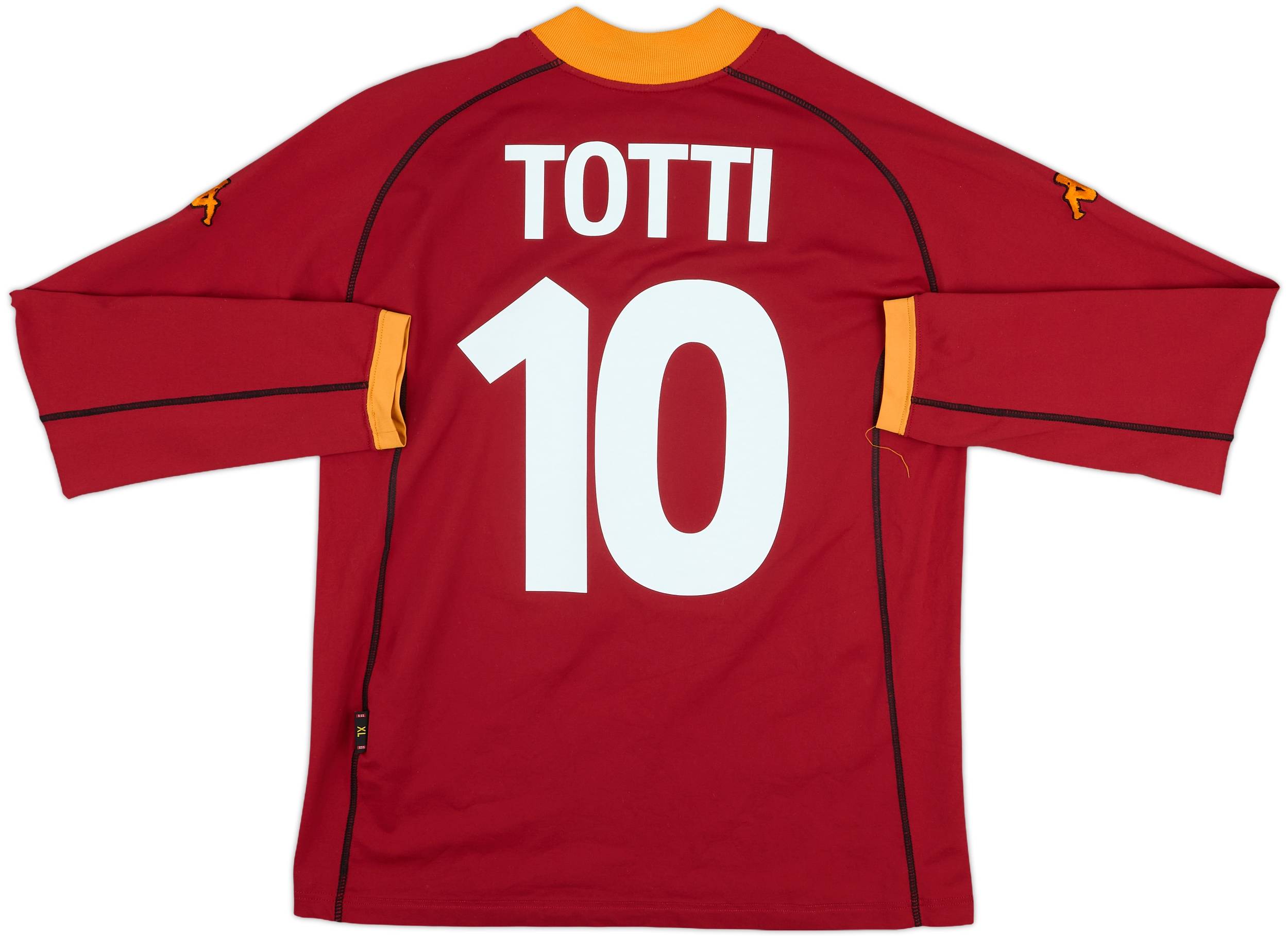 2001-02 Roma Home L/S Shirt Totti #10 - 7/10 - (XL)